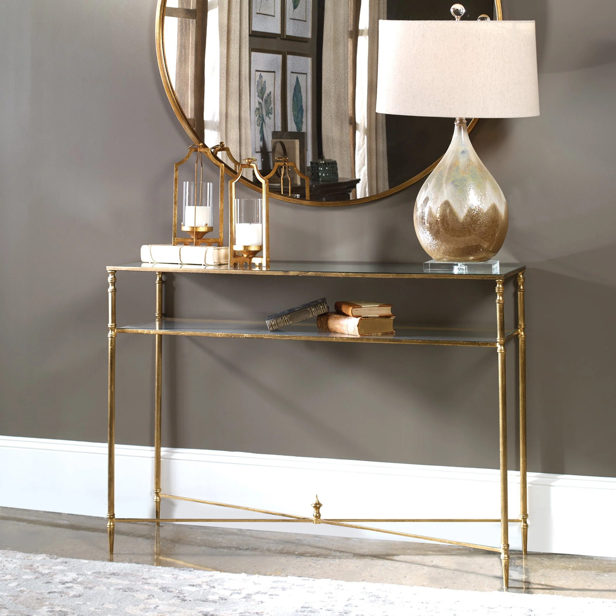 24278-C-UTT |Henzler 114 W x 83 H x 35 D Rectangle Console Table with Mirror Top - Image 7