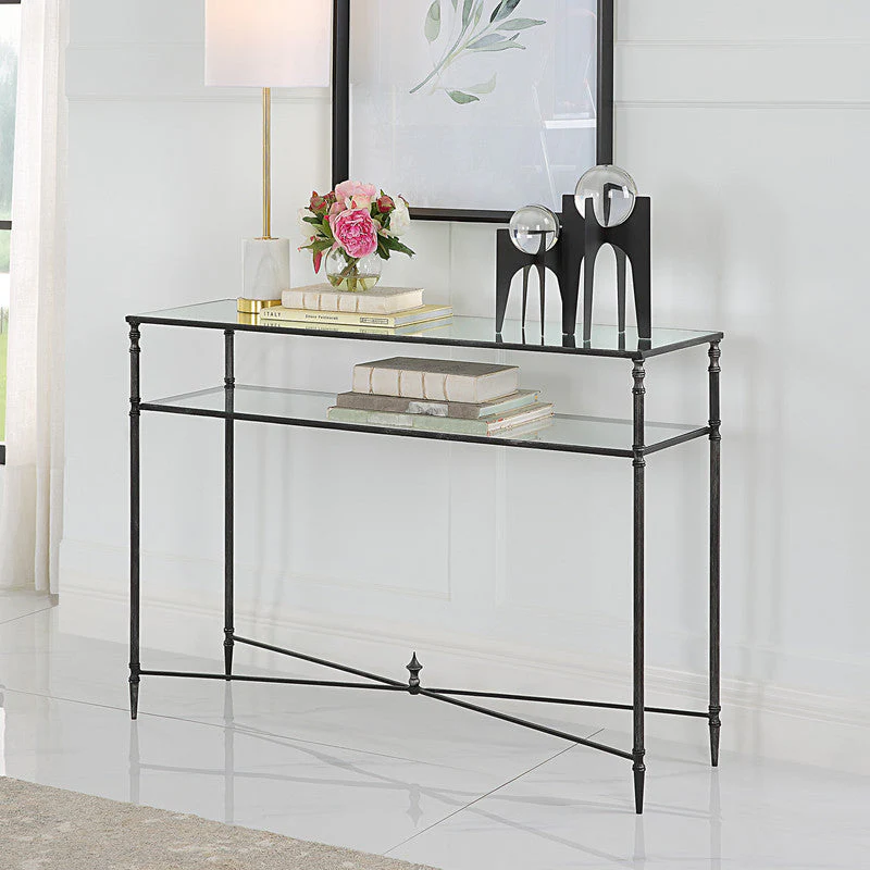24278-C-UTT |Henzler 114 W x 83 H x 35 D Rectangle Console Table with Mirror Top - Image 9