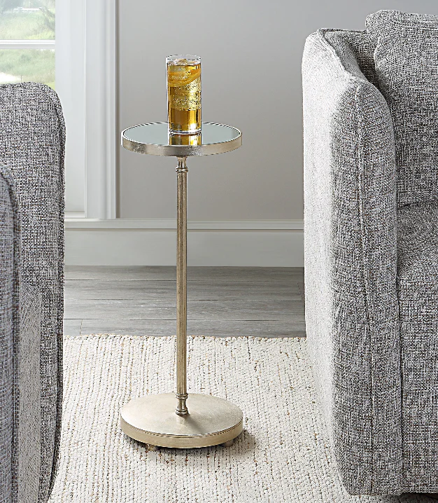 24287-N-UTT | Henzler 25 W x 63 H x 25 D Round Accent Table with Mirror Top