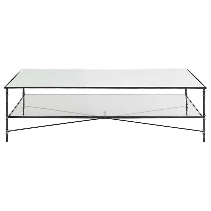 24292-UTT | Henzler 169 W x 48 H x 108 D Gold Rectangle Coffee Table with Mirror Top