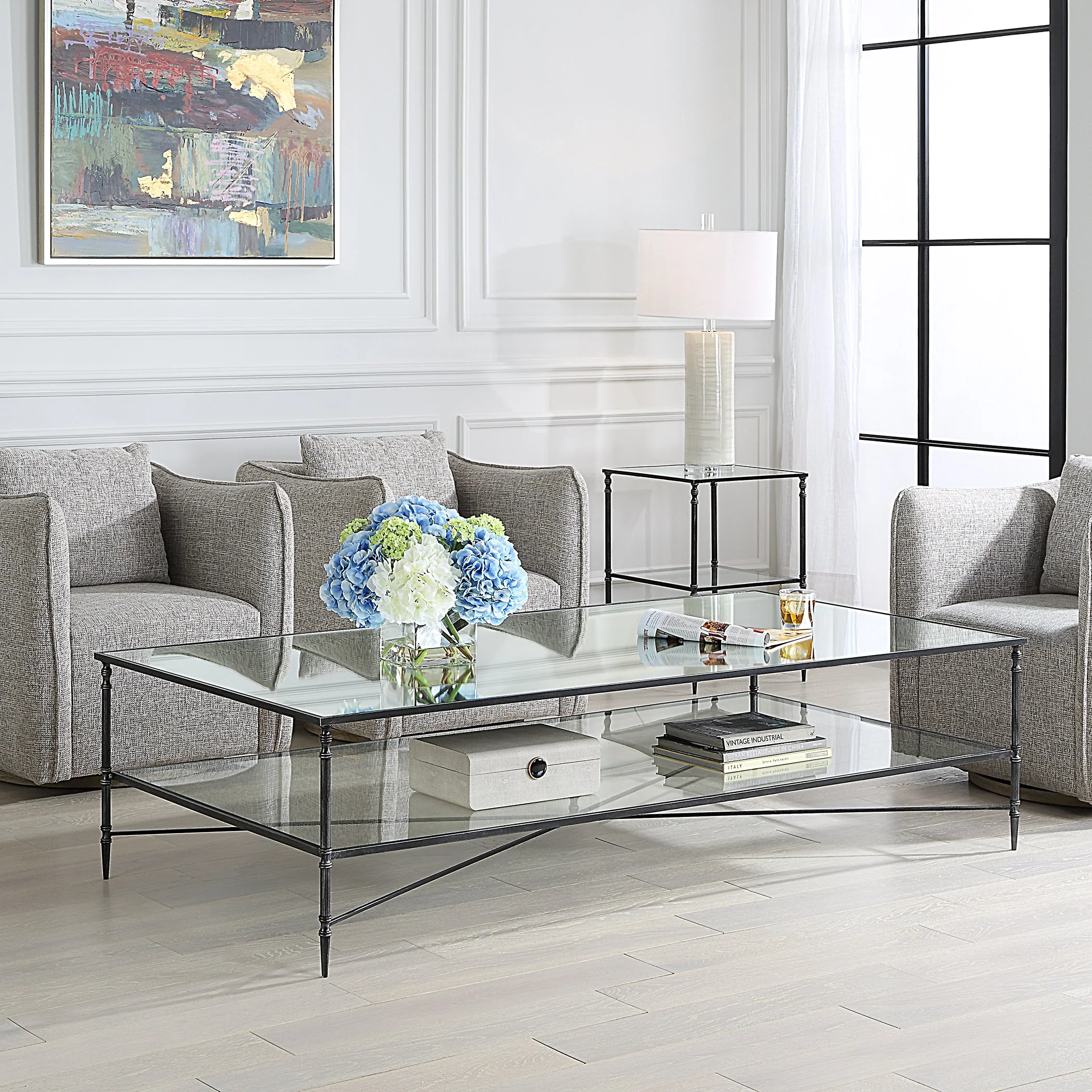 24293-N-UTT |Henzler 181 W x 48 H x 91 D Rectangle Coffee Table with Mirror Top - Image 3