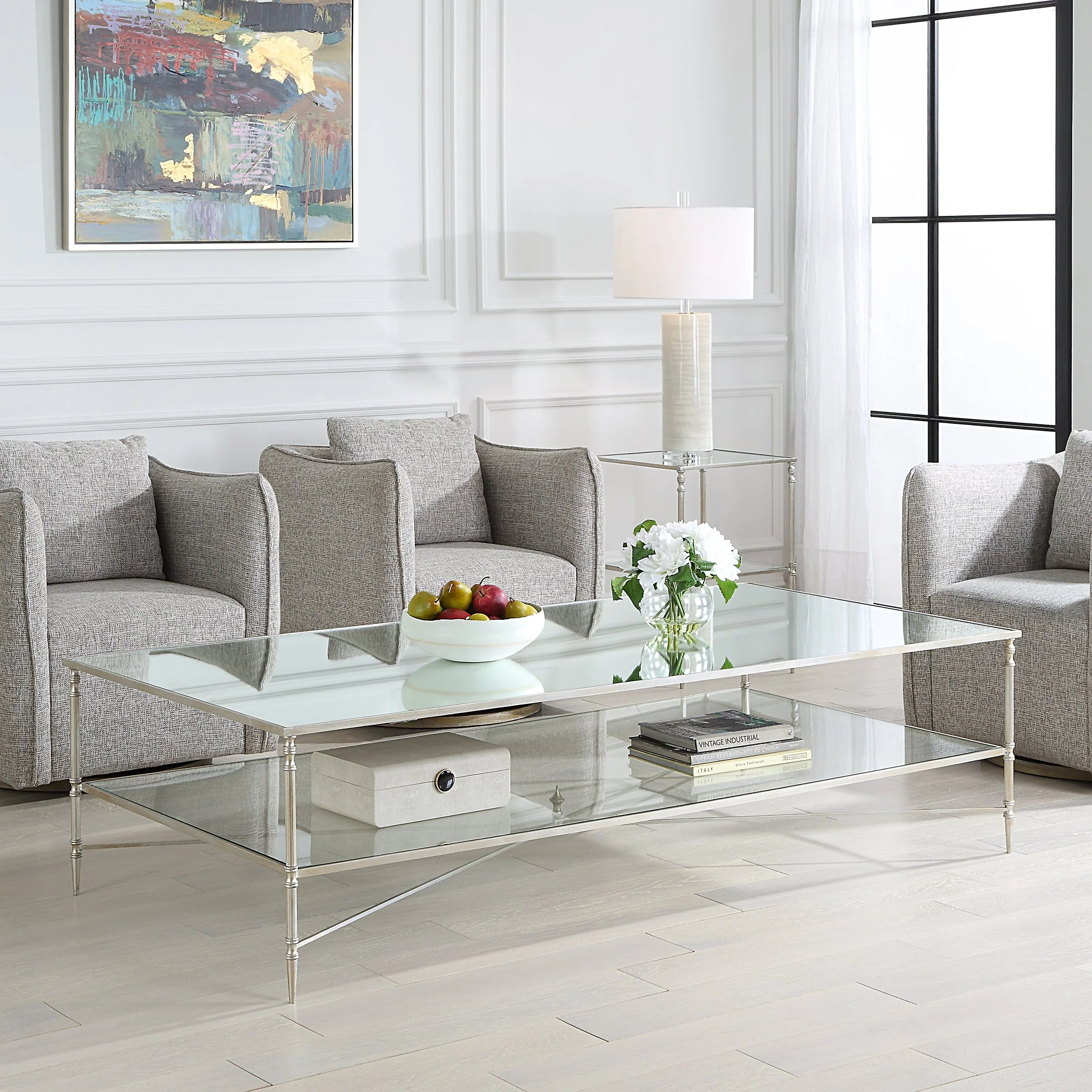 24293-N-UTT |Henzler 181 W x 48 H x 91 D Rectangle Coffee Table with Mirror Top - Image 5