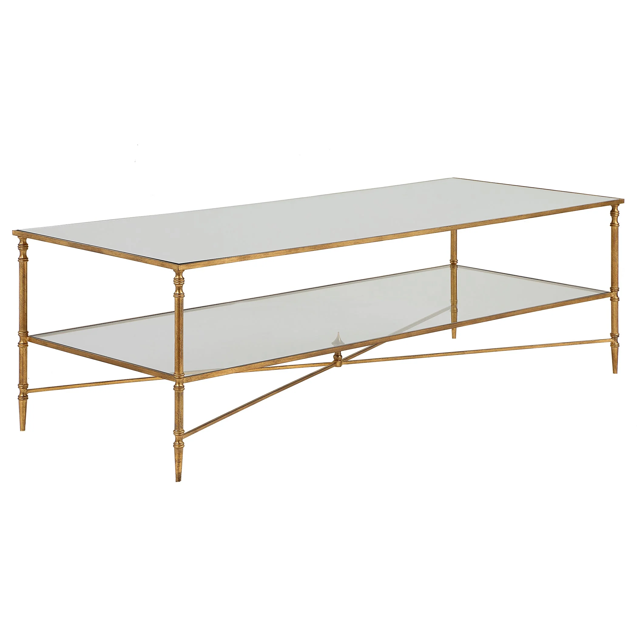 24313-UTT | Henzler 151 W x 48 H x 60 D Rectangle Coffee Table with Mirror Top