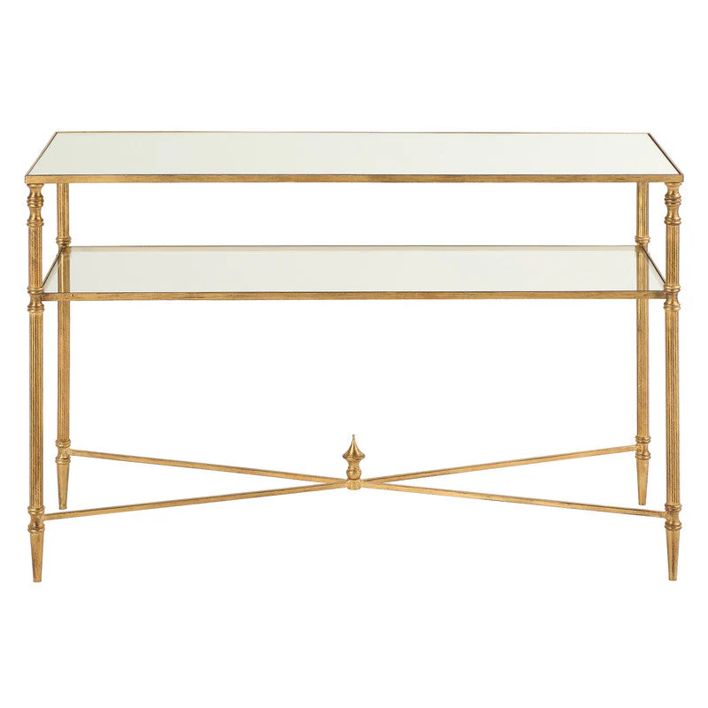 24328-utt | Henzler 91 W x 60 H x 35 D Rectangle Accent Table with Mirror Top