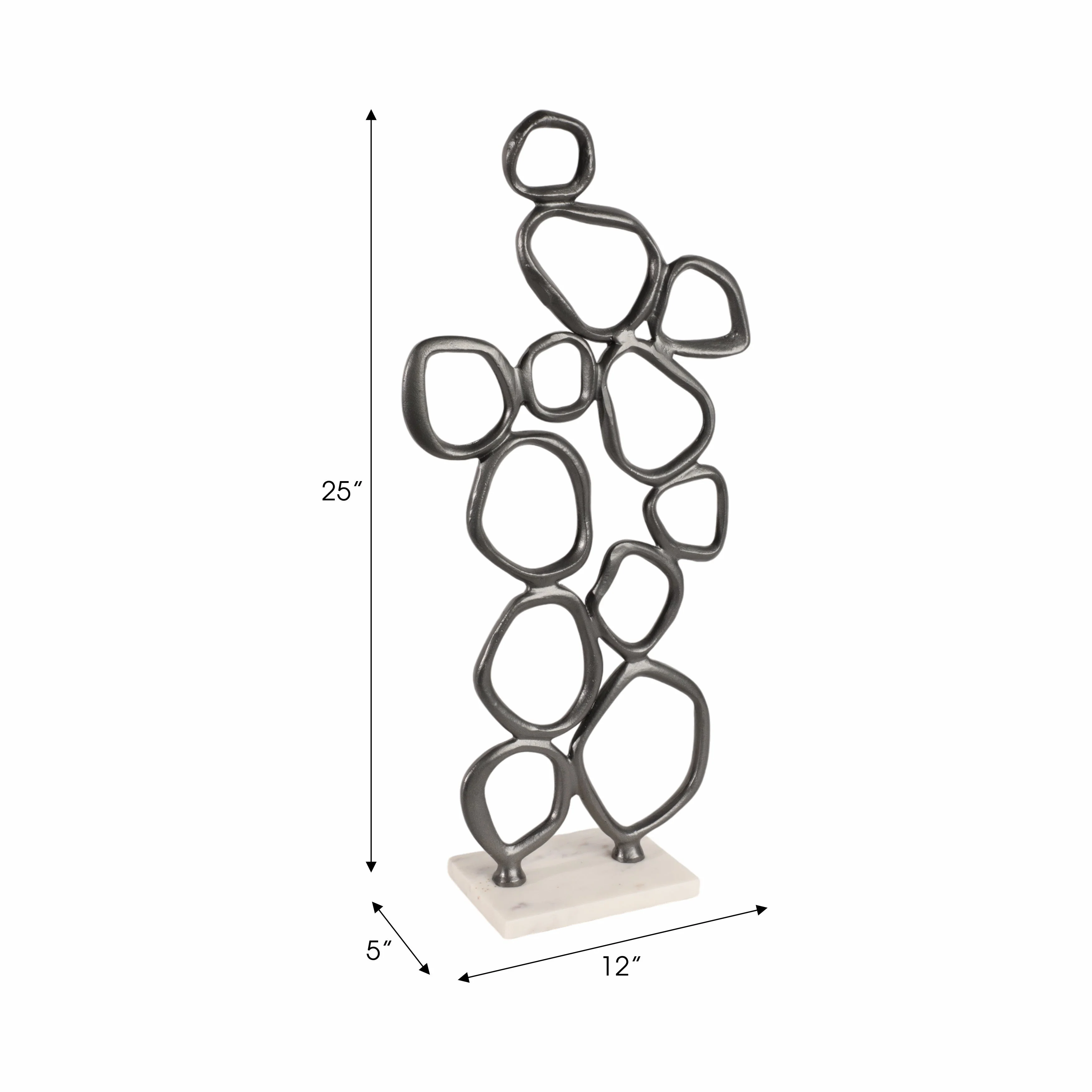 25" Tidus Small Ring Statuary, Black - Image 9
