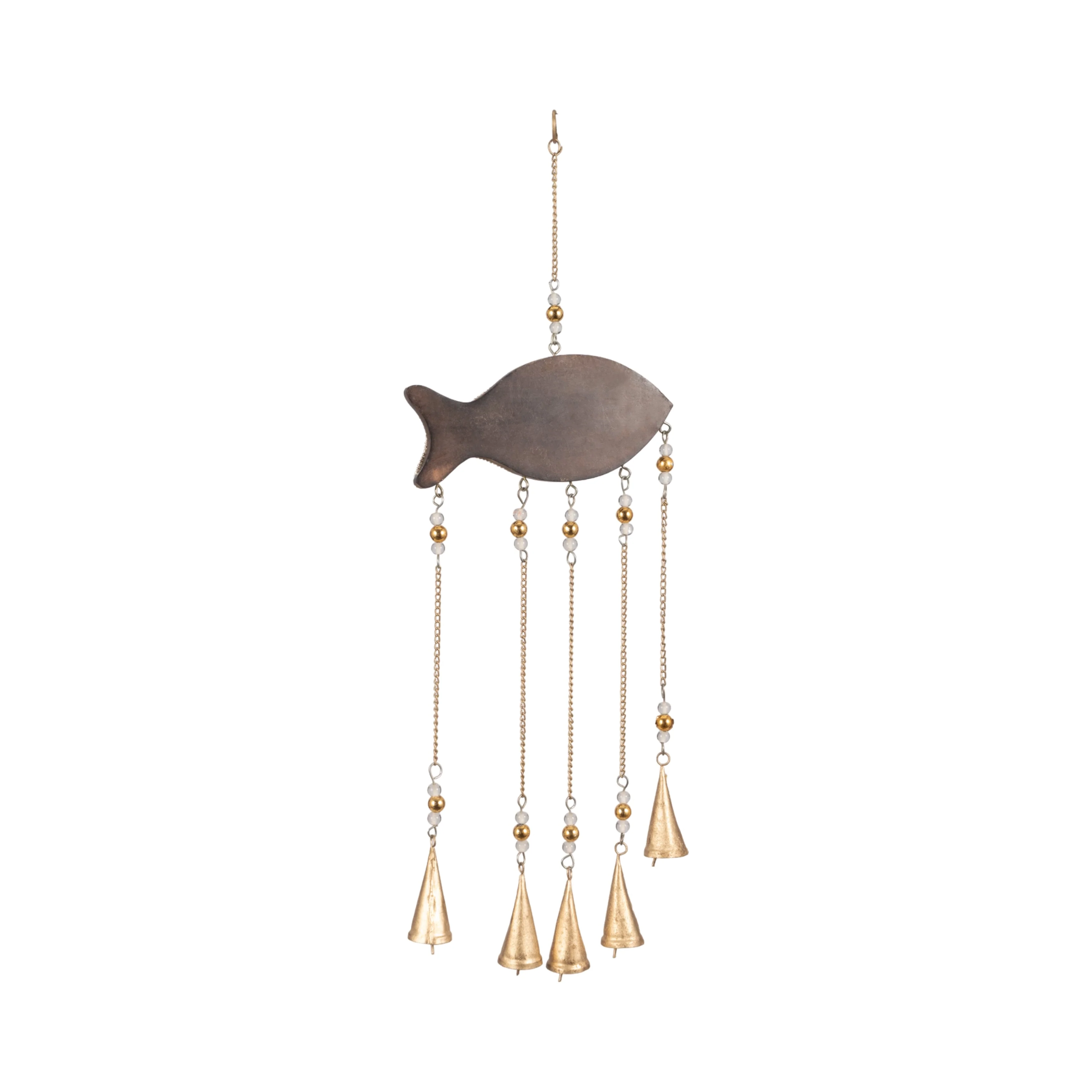 26" Mosaic Fish With Bells, Blue/gold - Image 20