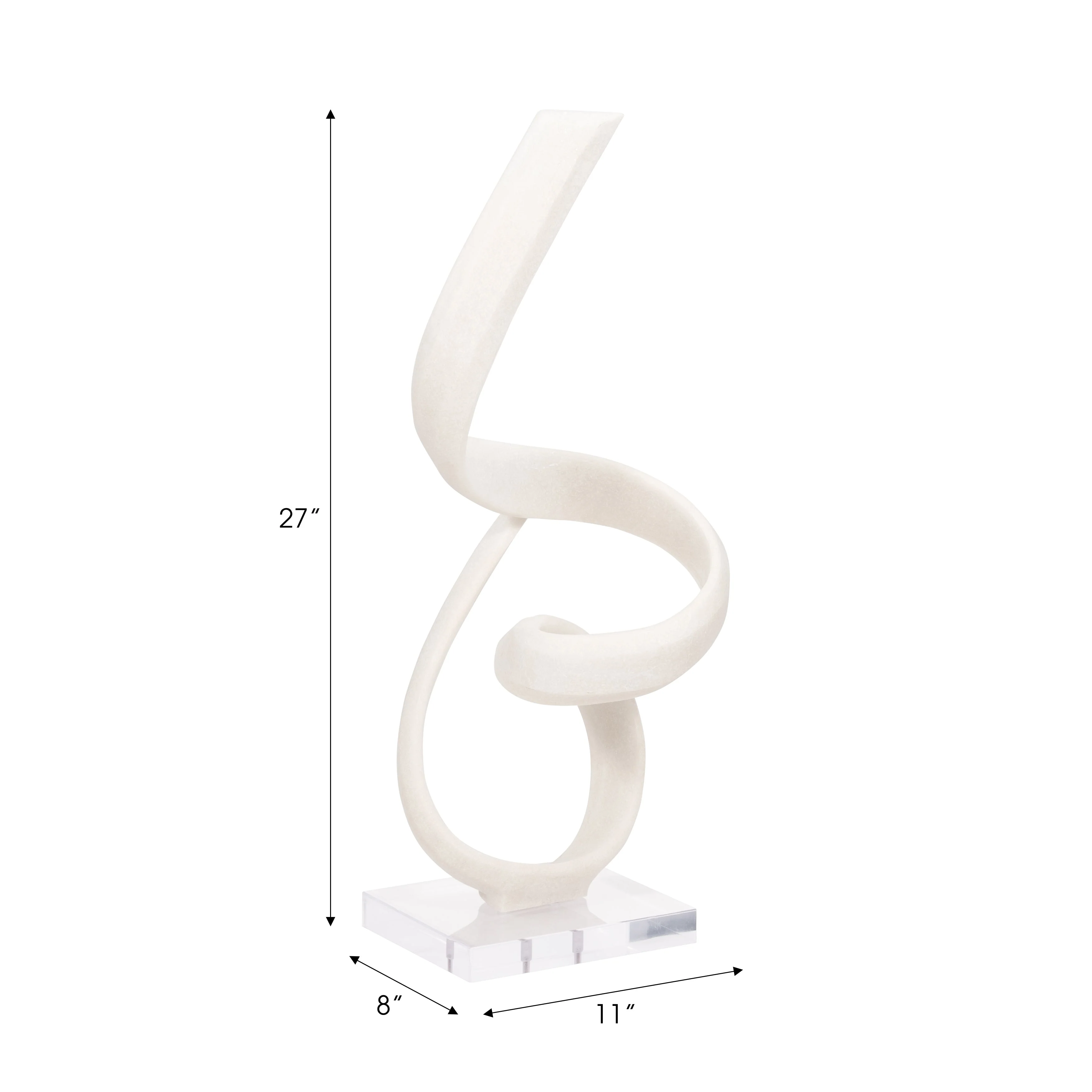 27" KASSANI OVERSIZED QUARTZ RESIN STATUARY, WHITE - Image 19