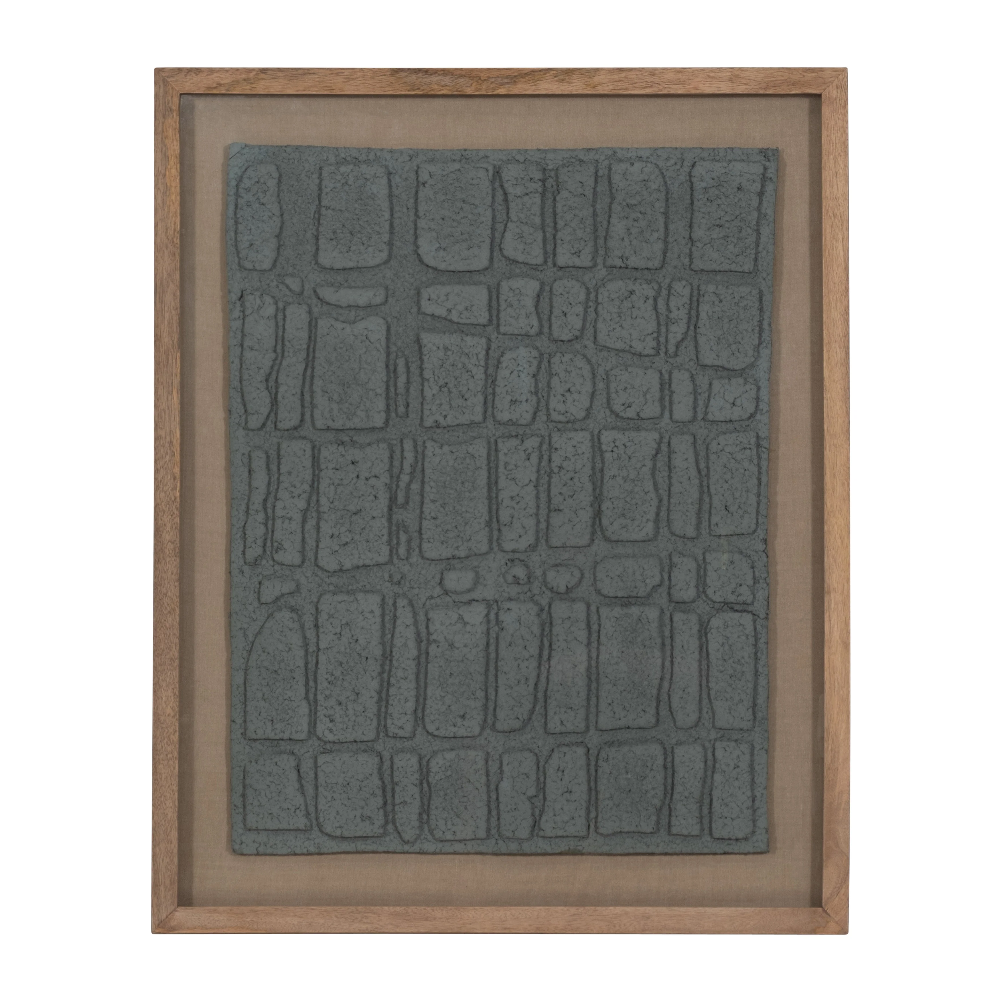 28X35 PAPER MACHE WALL ART FRAMED GLASS, DK GRAY - Image 6