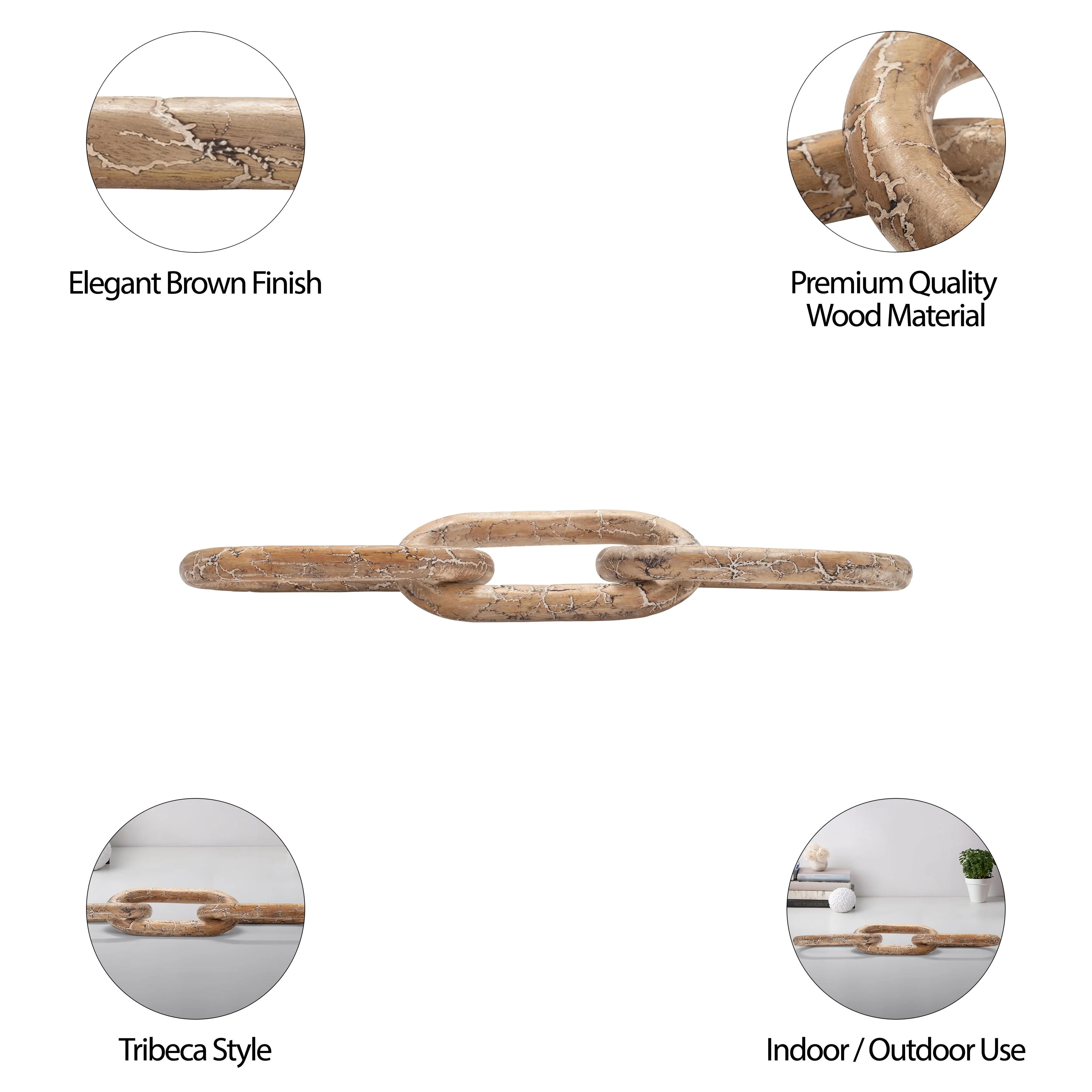 29" Desta Dark Wood Link Chain - Image 15