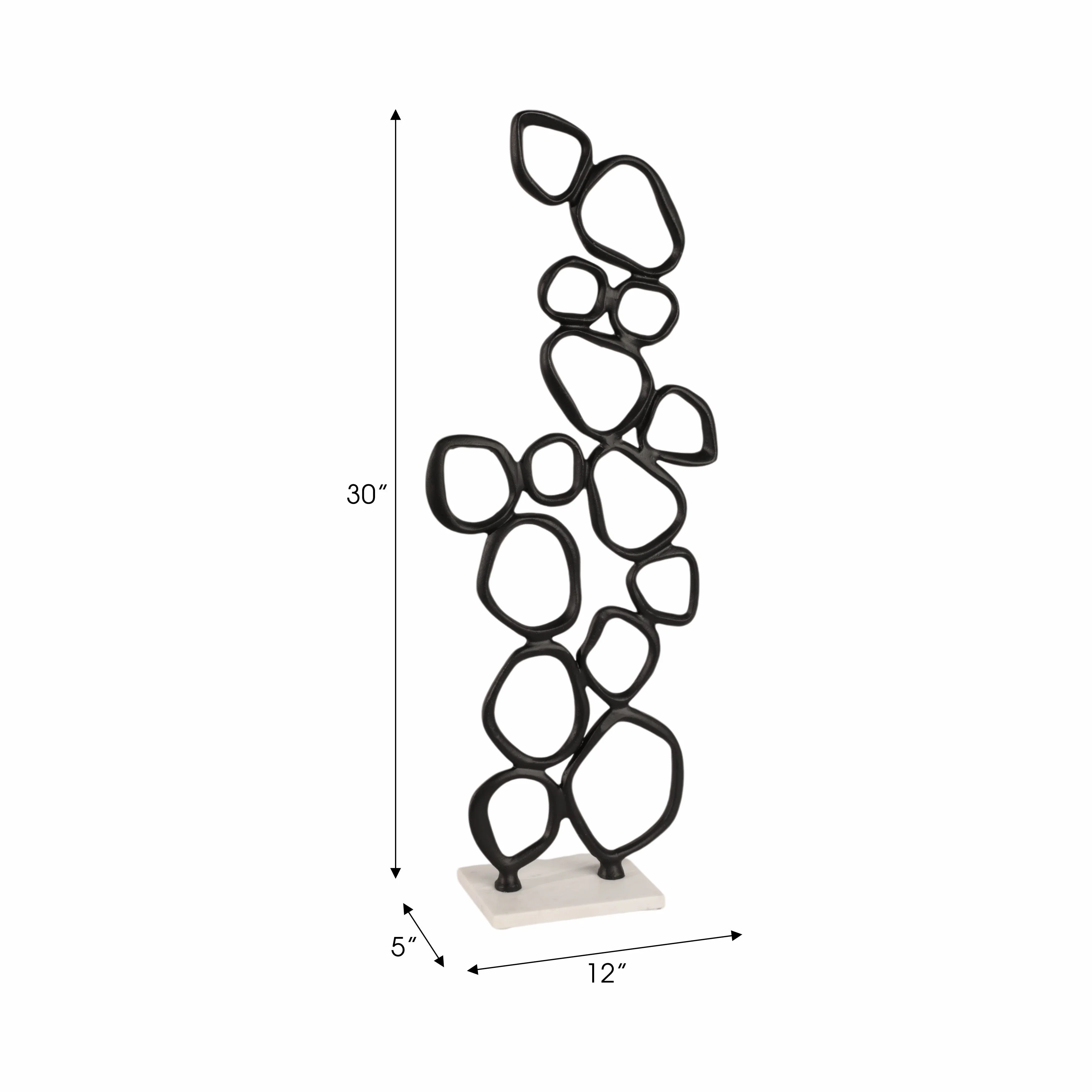 30" Tidus Large Ring Statuary, Black - Image 9