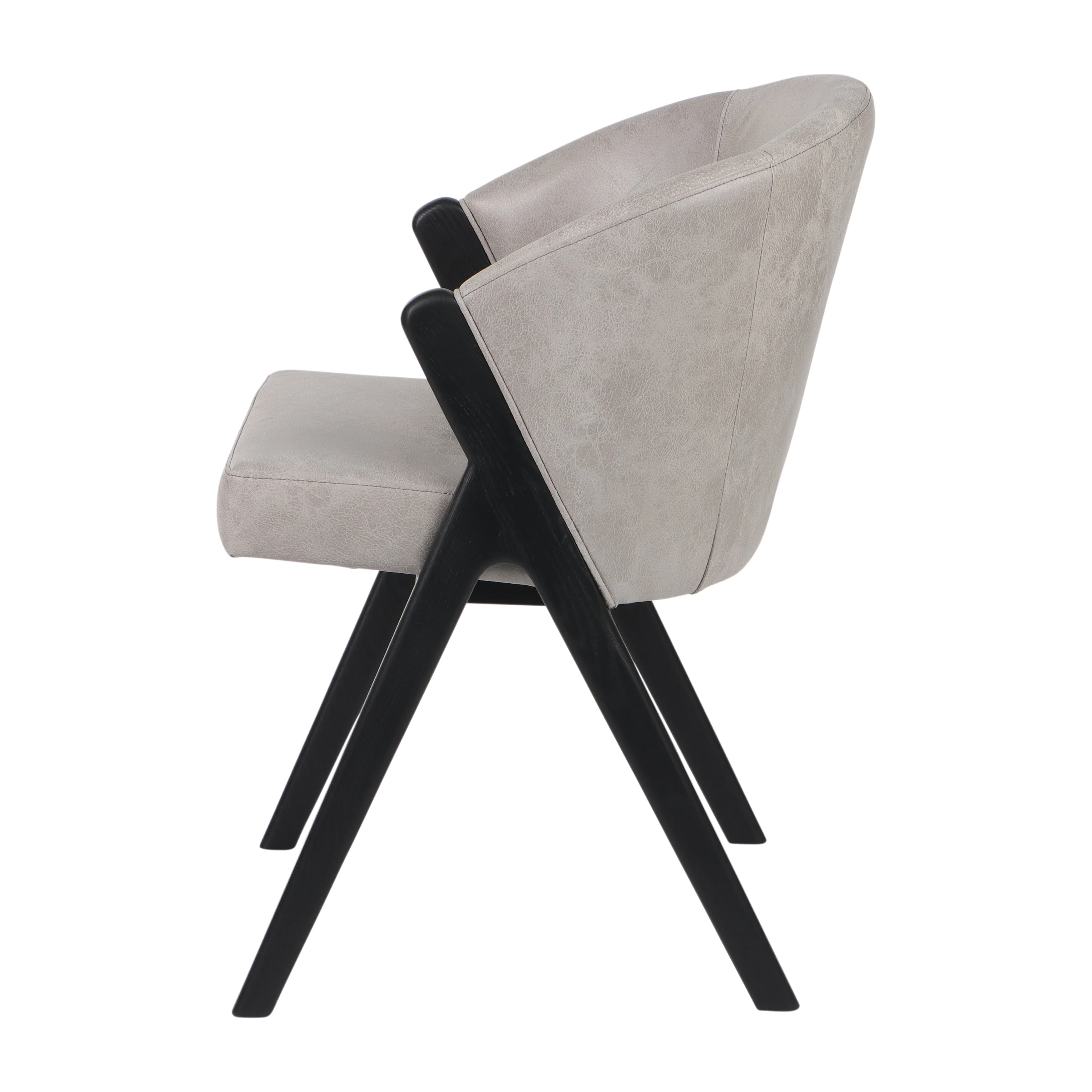 31" Astra Suede Wood Accent Chair, Ivory - Image 3