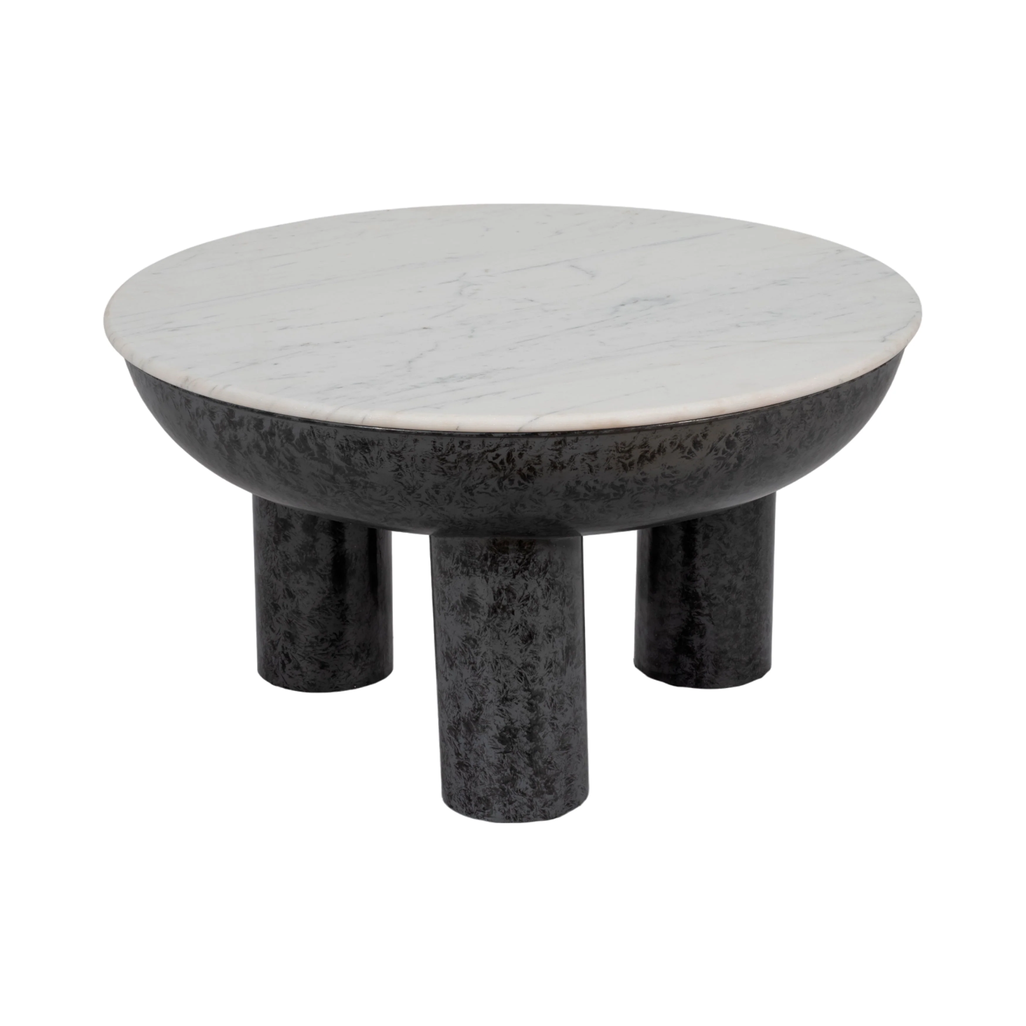 33" Chunky Leg Coffee Table Marble Top, White/blk - Image 9