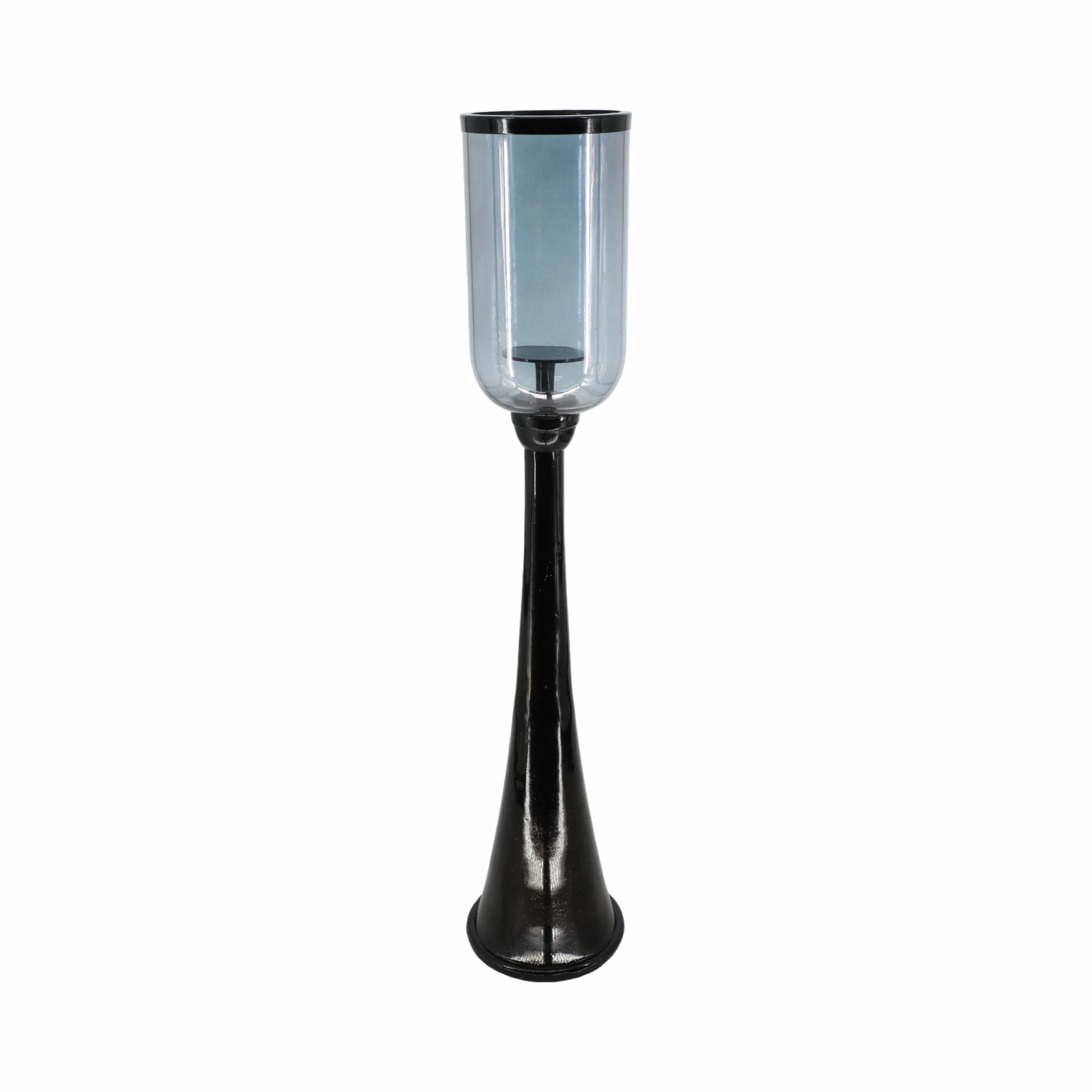 34" Ember Small Black Glass Candle Hurricane - Image 3