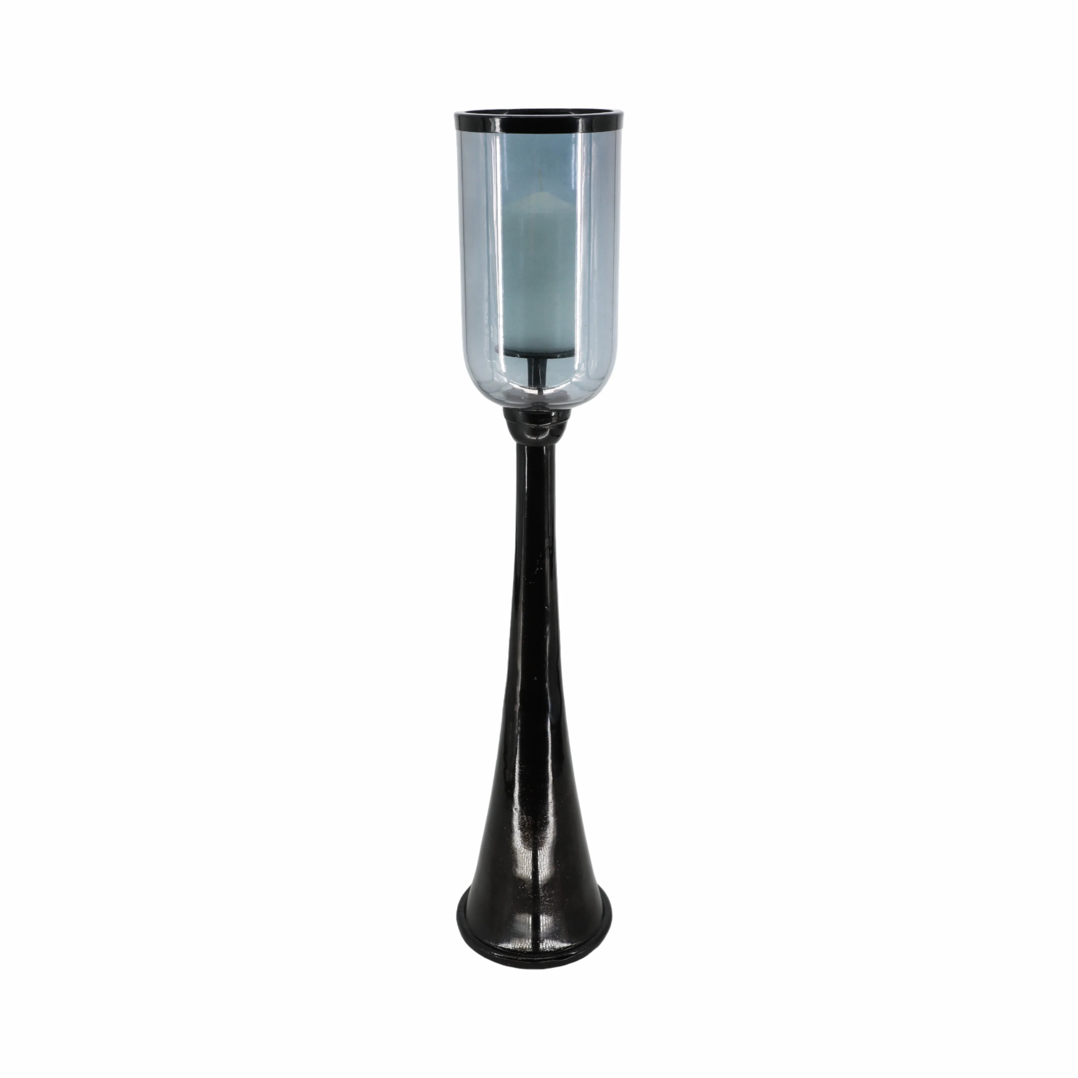 34" Ember Small Black Glass Candle Hurricane - Image 4