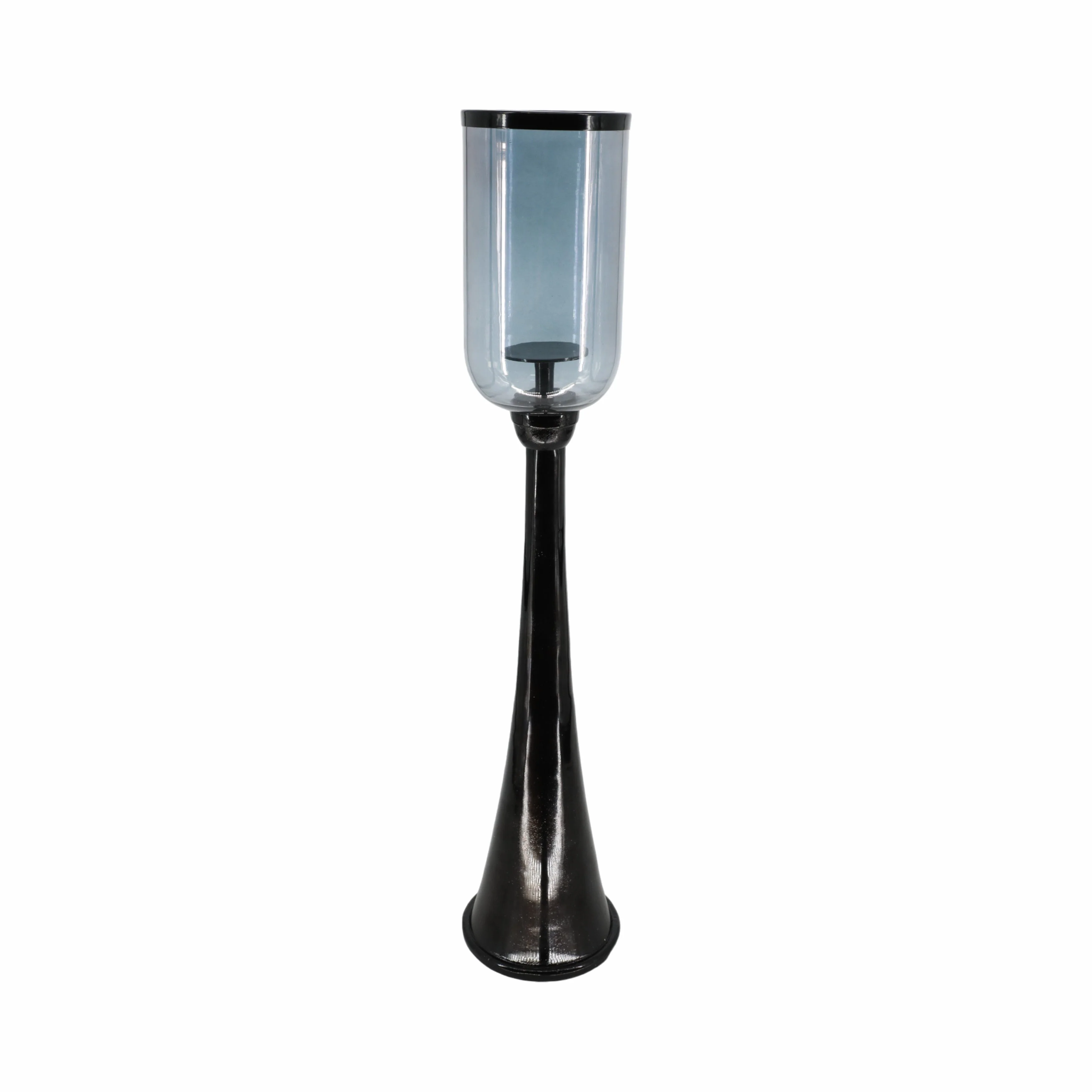 34" Ember Small Black Glass Candle Hurricane - Image 5