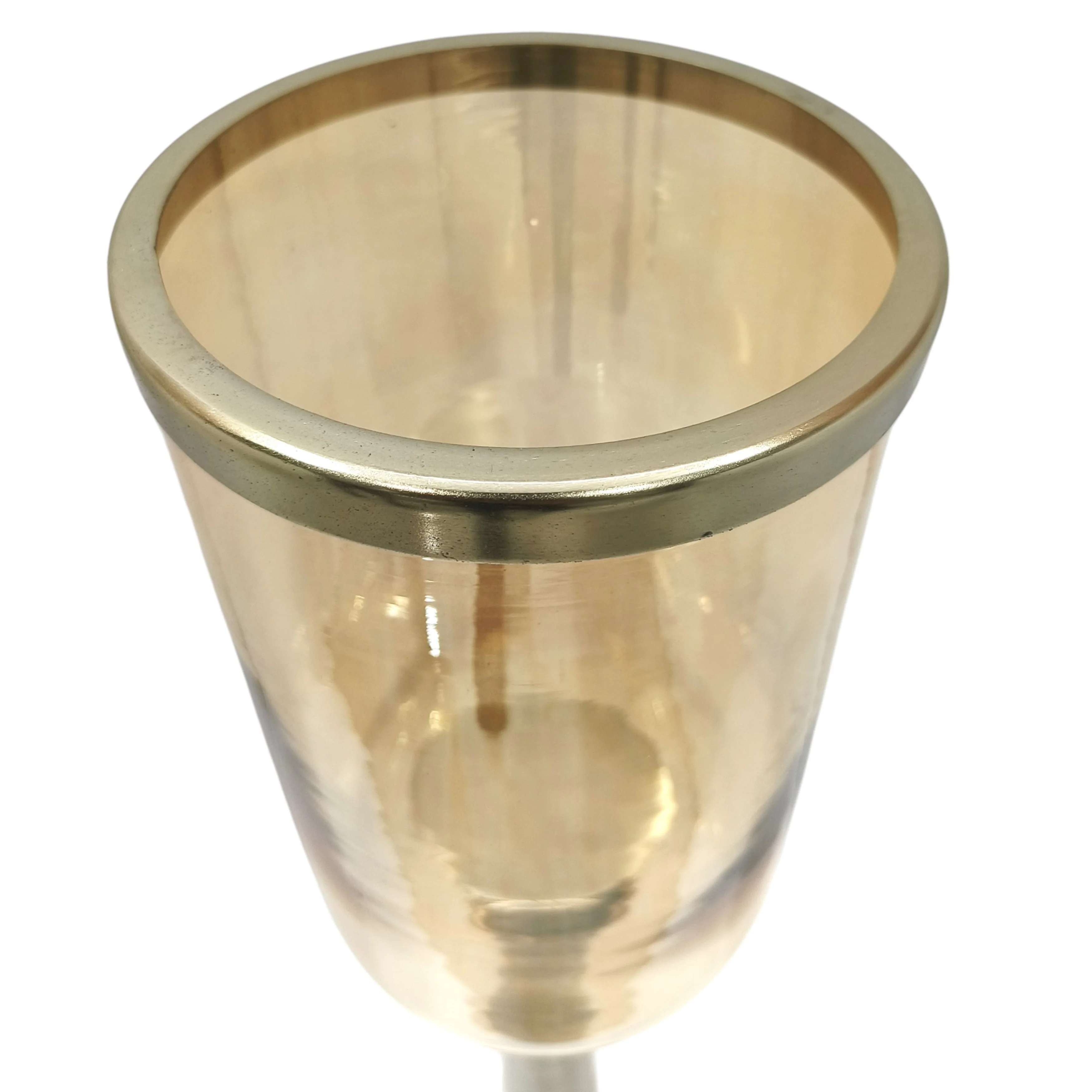 34" Illum Small Gold Glass Candle Hurricane - Image 2
