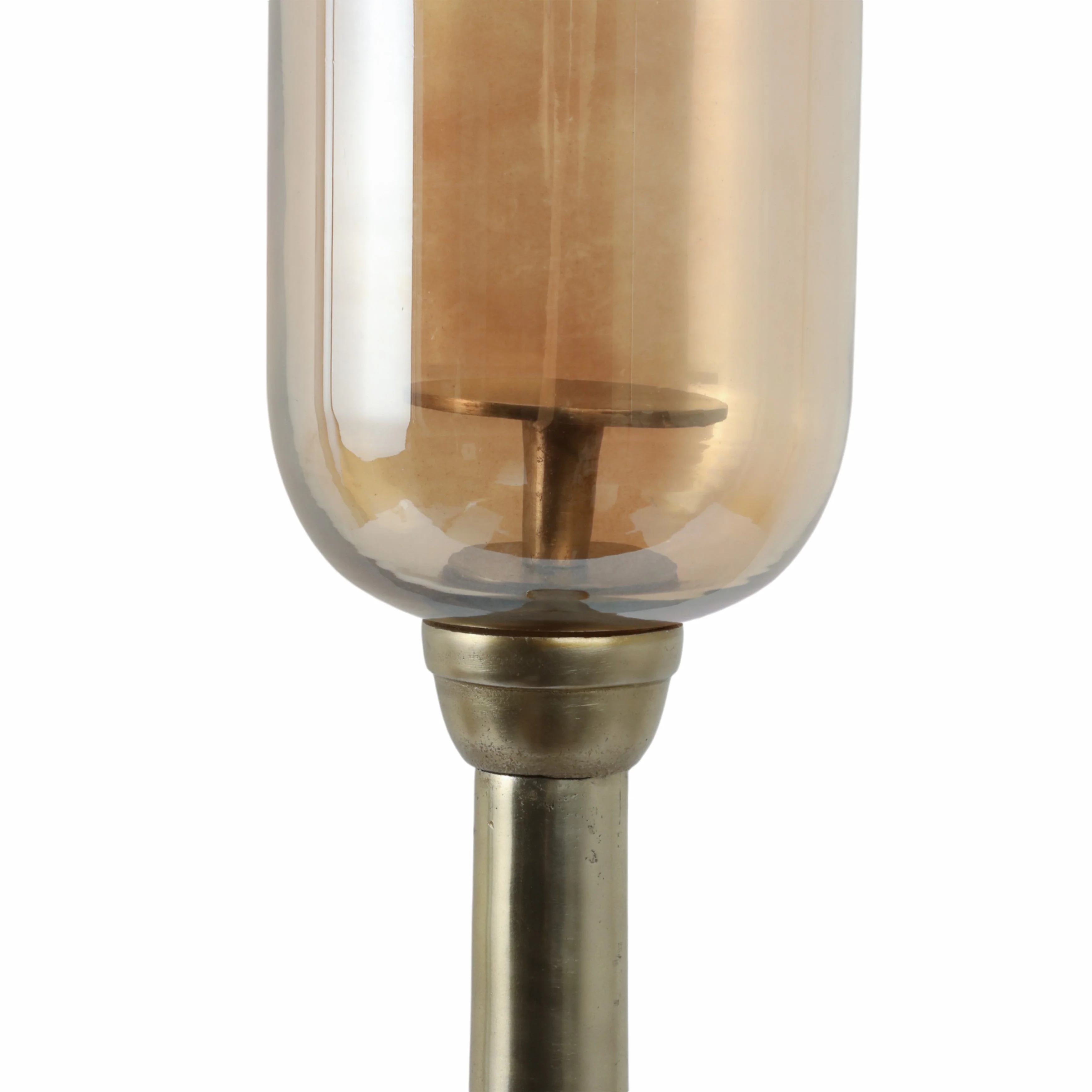 34" Illum Small Gold Glass Candle Hurricane - Image 8