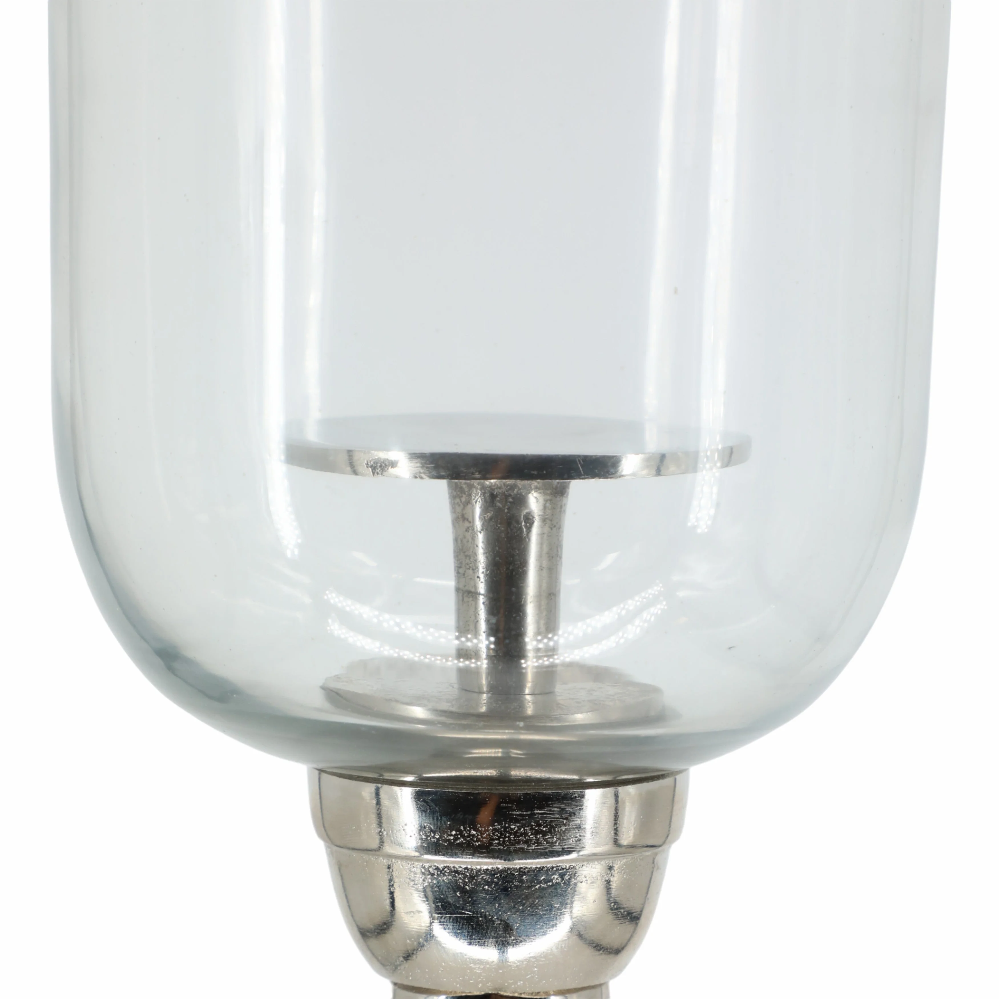 34" Radiant Small Silver Glass Candle Hurricane - Image 7