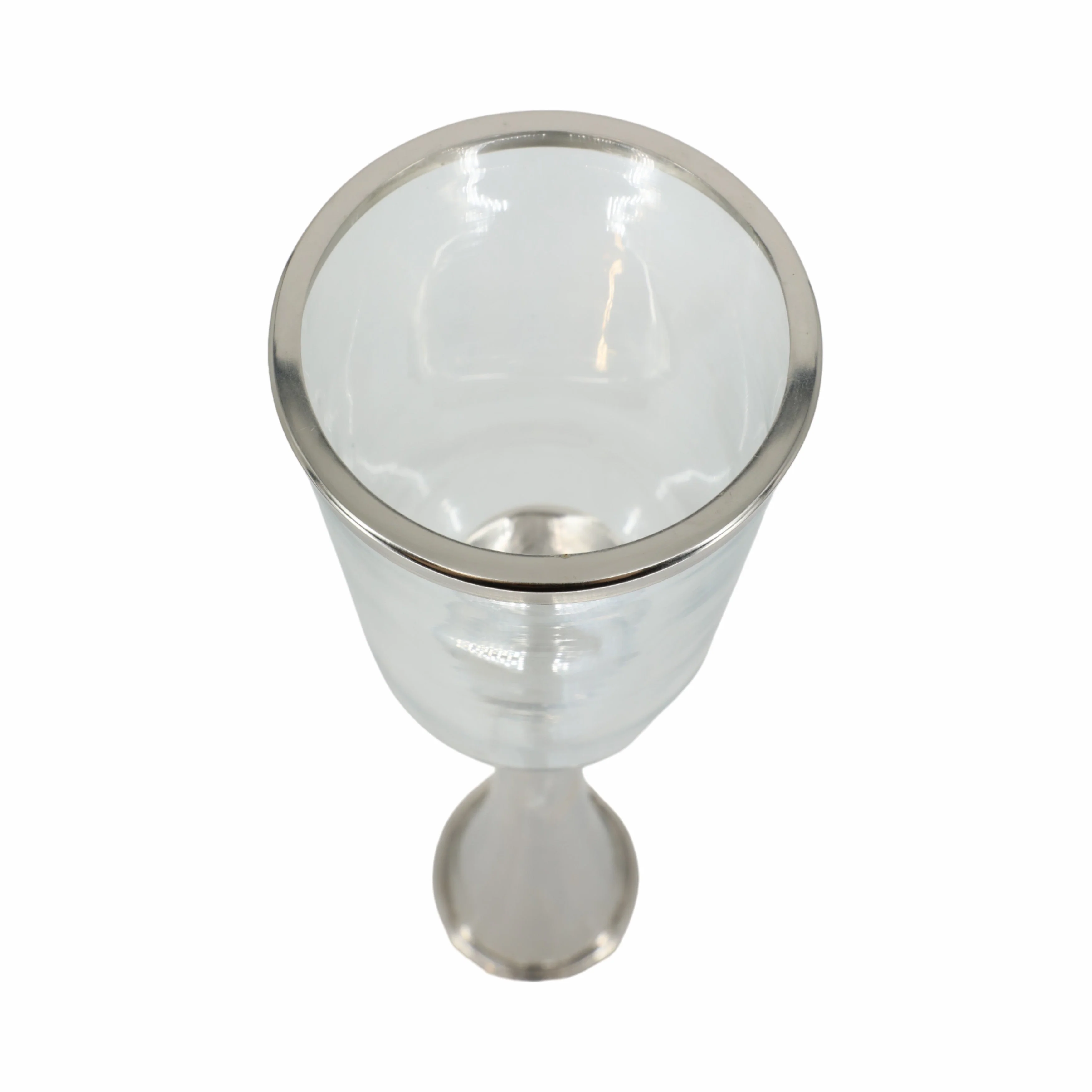 34" Radiant Small Silver Glass Candle Hurricane - Image 8