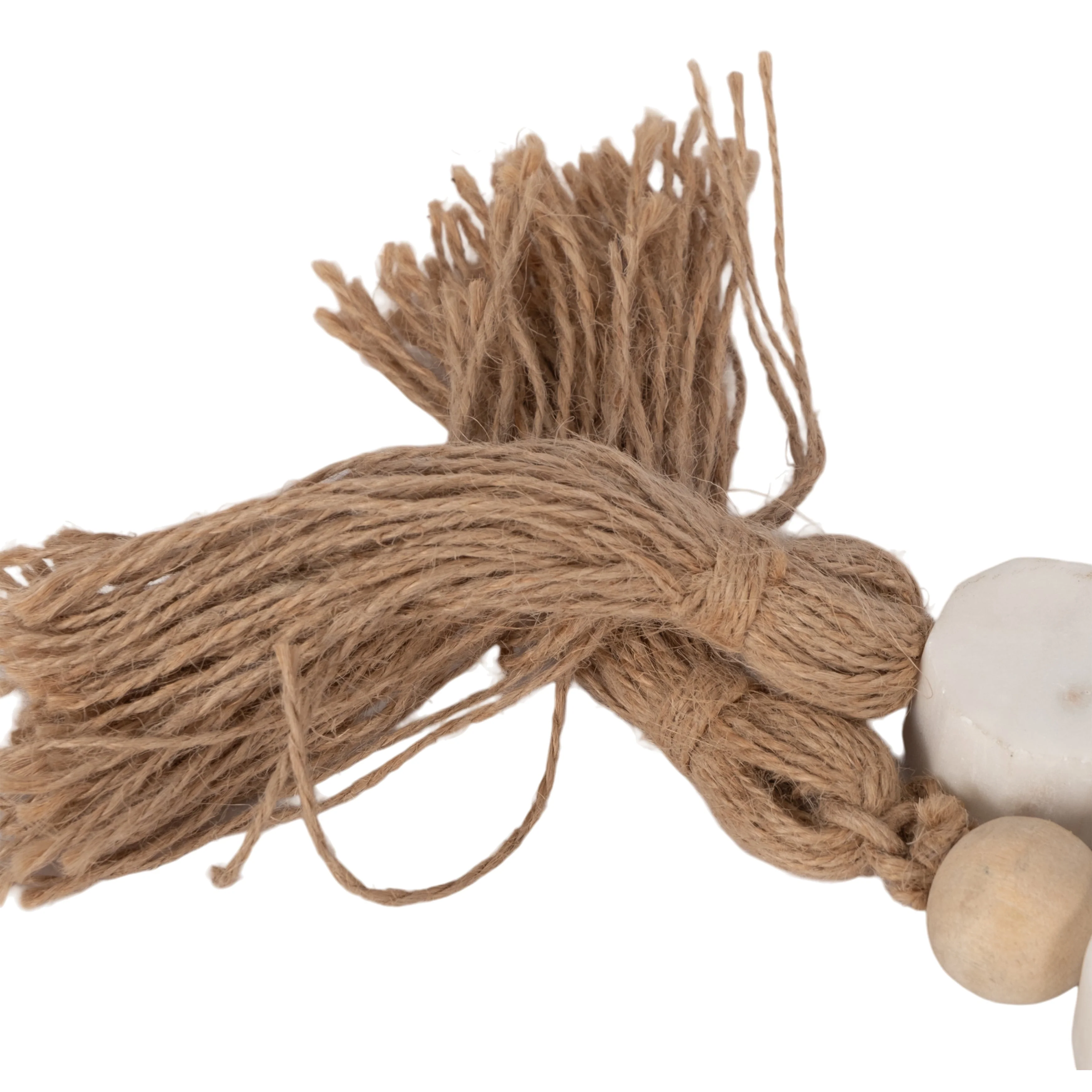 36" Marble And Wood Beads Garland, White/natural - Image 11