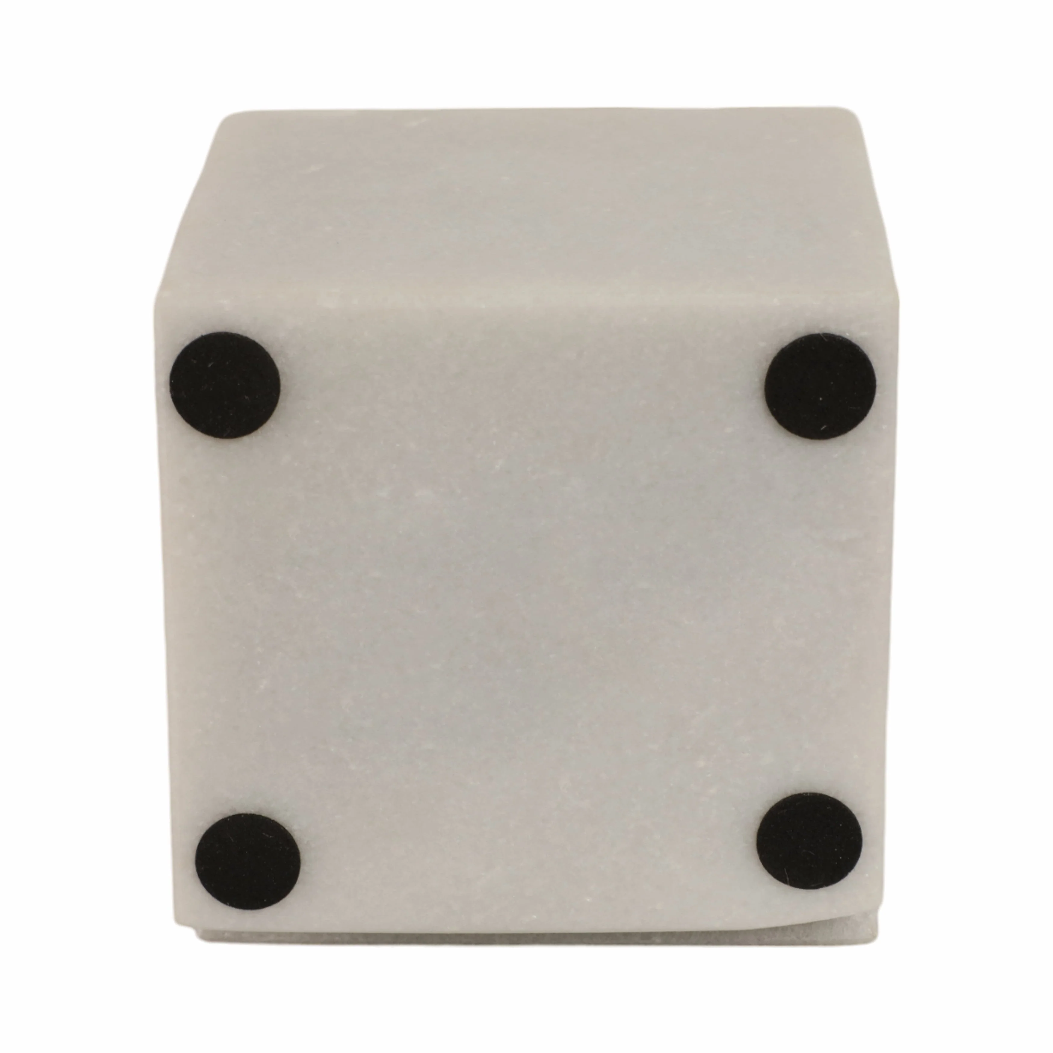 4" Cut Marble Cube, White - Image 8