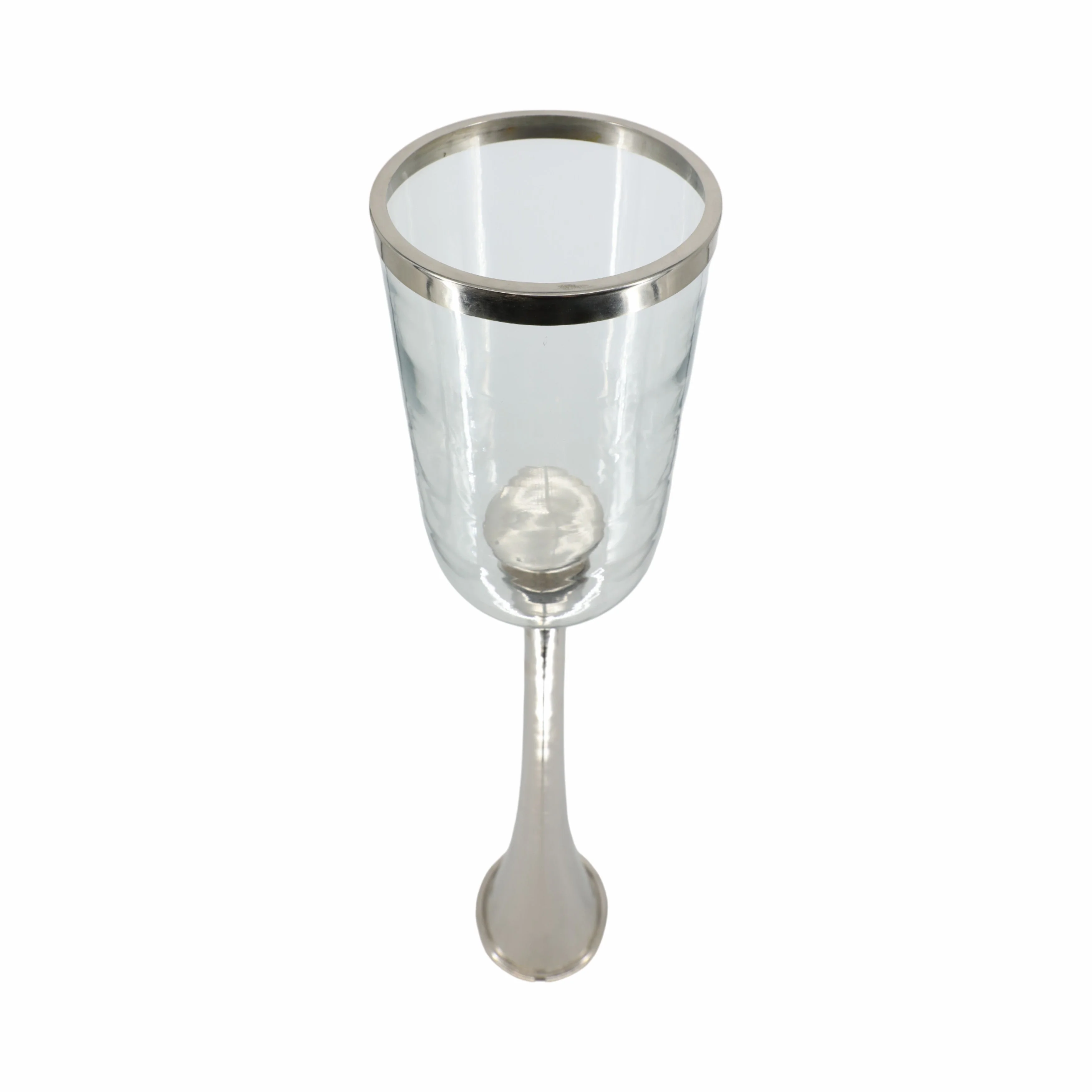 43" Radiant Large Silver Glass Candle Hurricane - Image 7