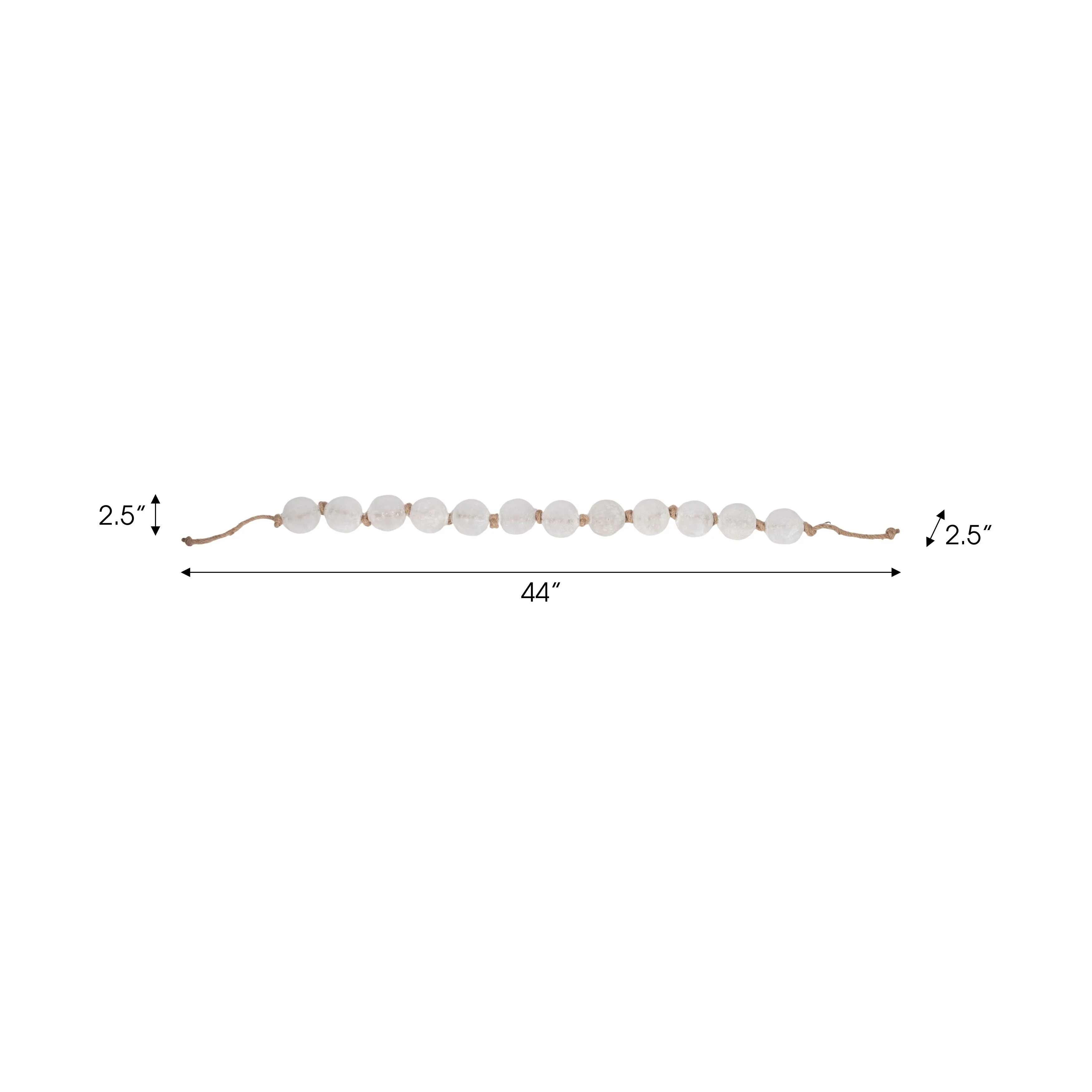 48" Length 2.5" Beaded Glass Garland, Clear - Image 14
