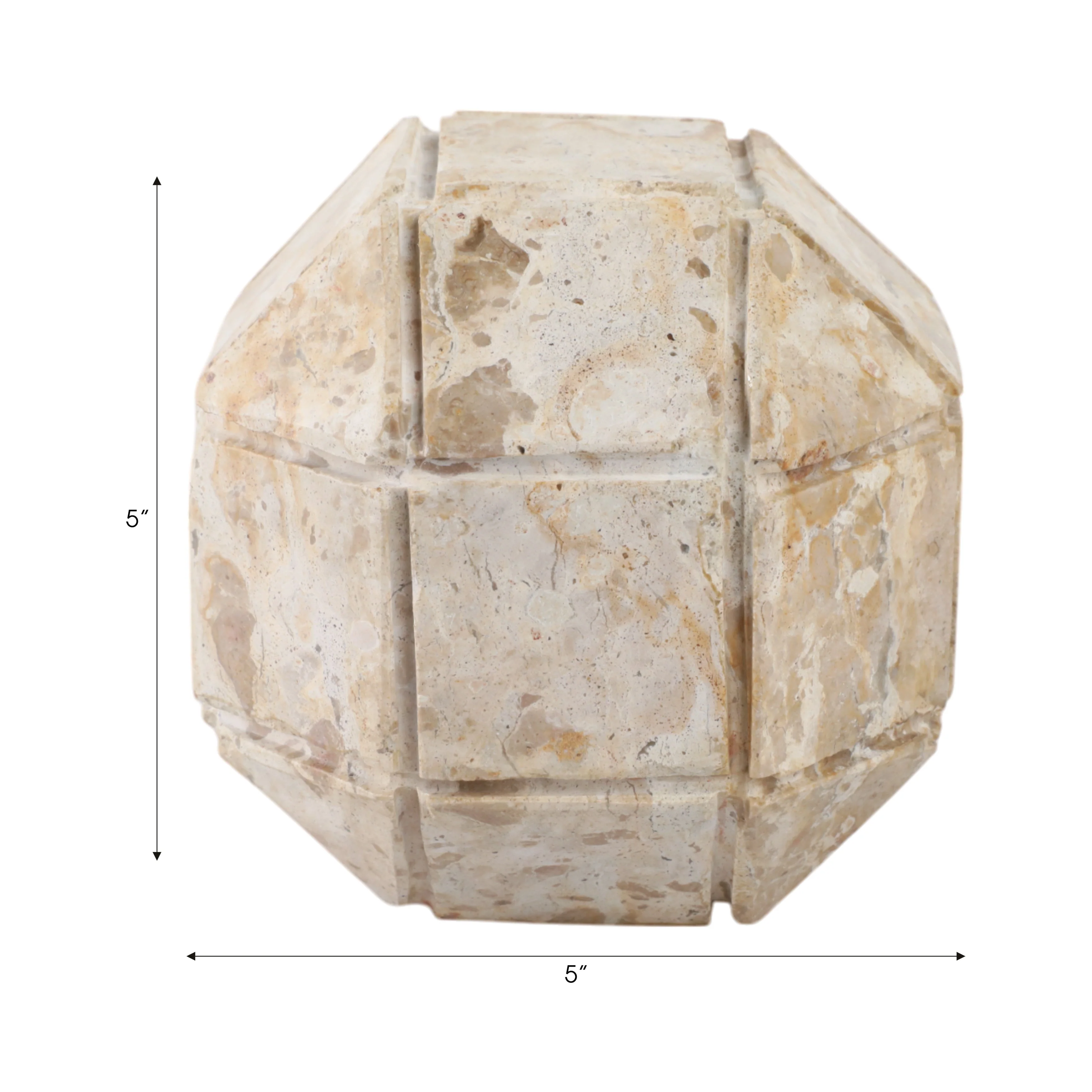 5" Pompano Medium Beige Marble Sphere - Image 8