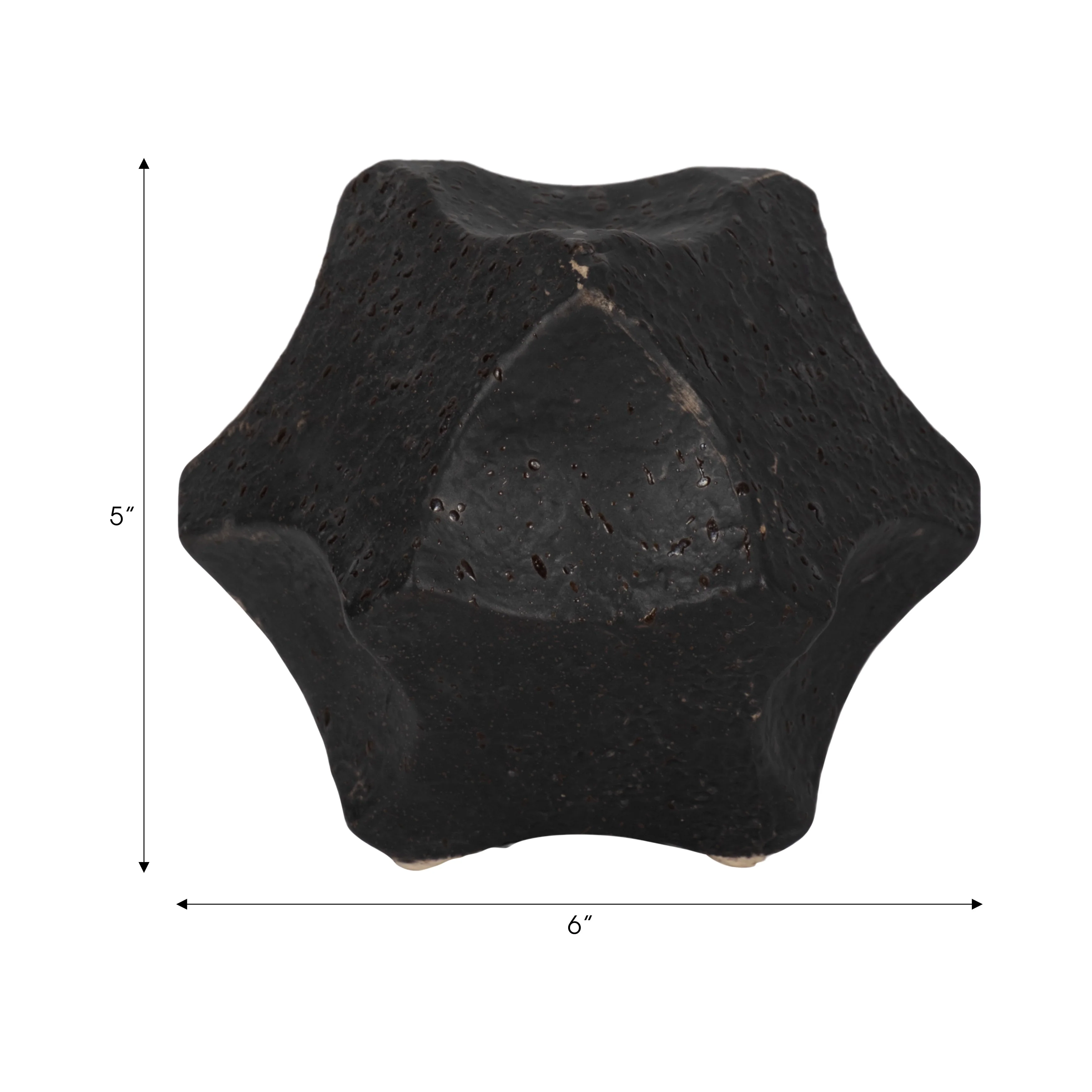5" Textured Geometric Orb, Black - Image 16