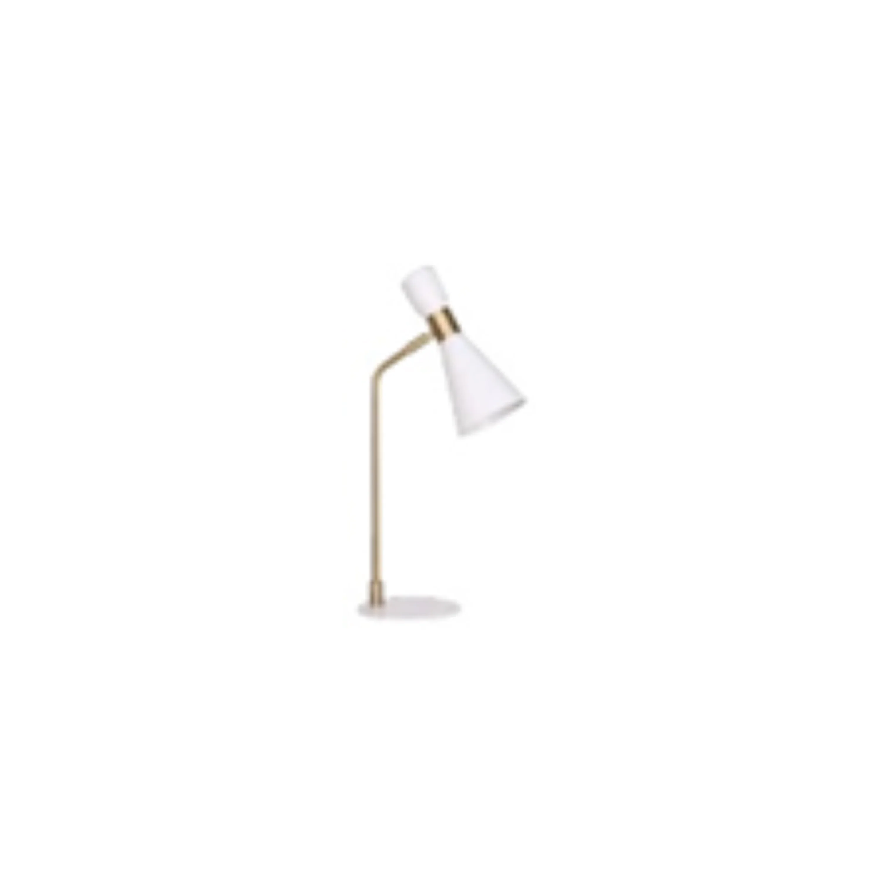 51396 | 21" METAL TABLE LAMP, WHITE/GOLD
