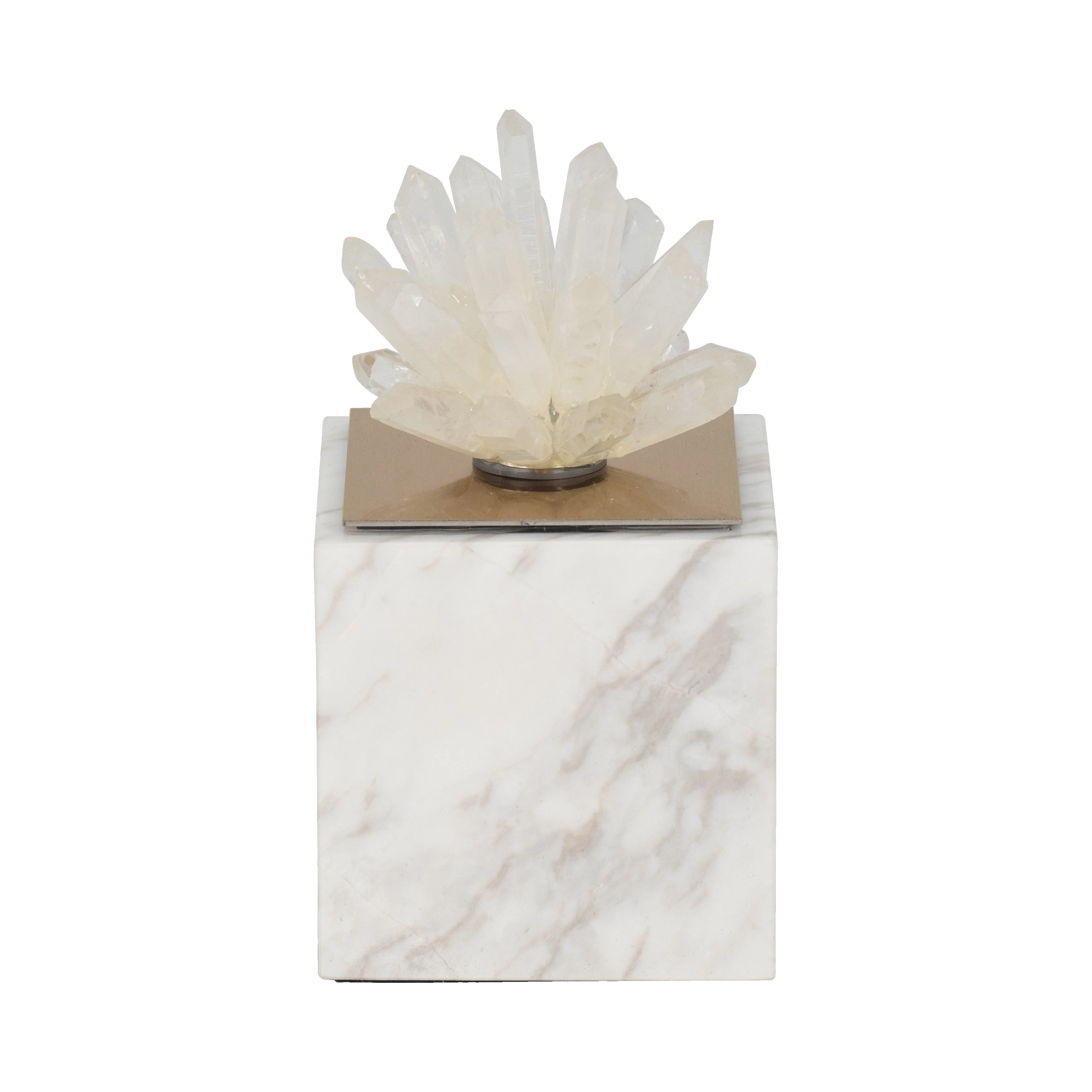 6" Julia Tall Crystal And Marble Block - Image 10