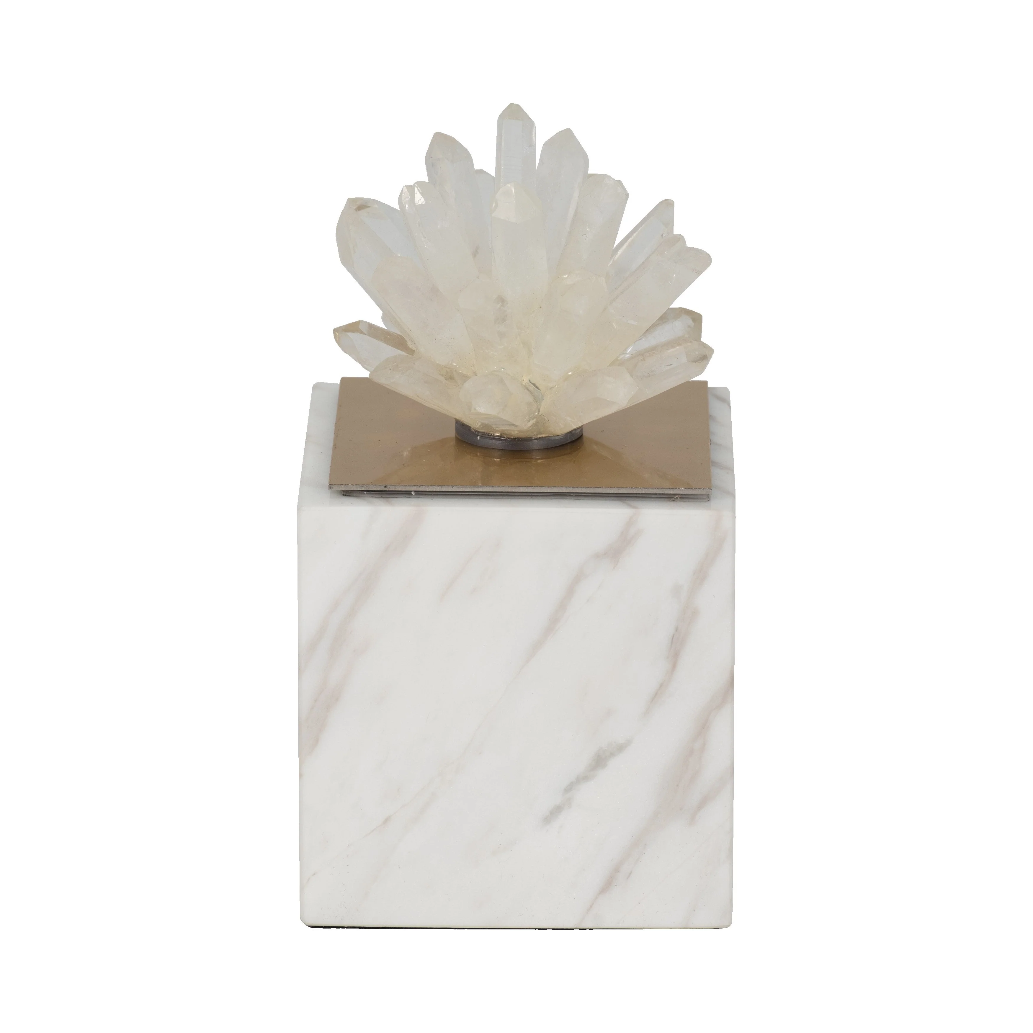 6" Julia Tall Crystal And Marble Block - Image 3