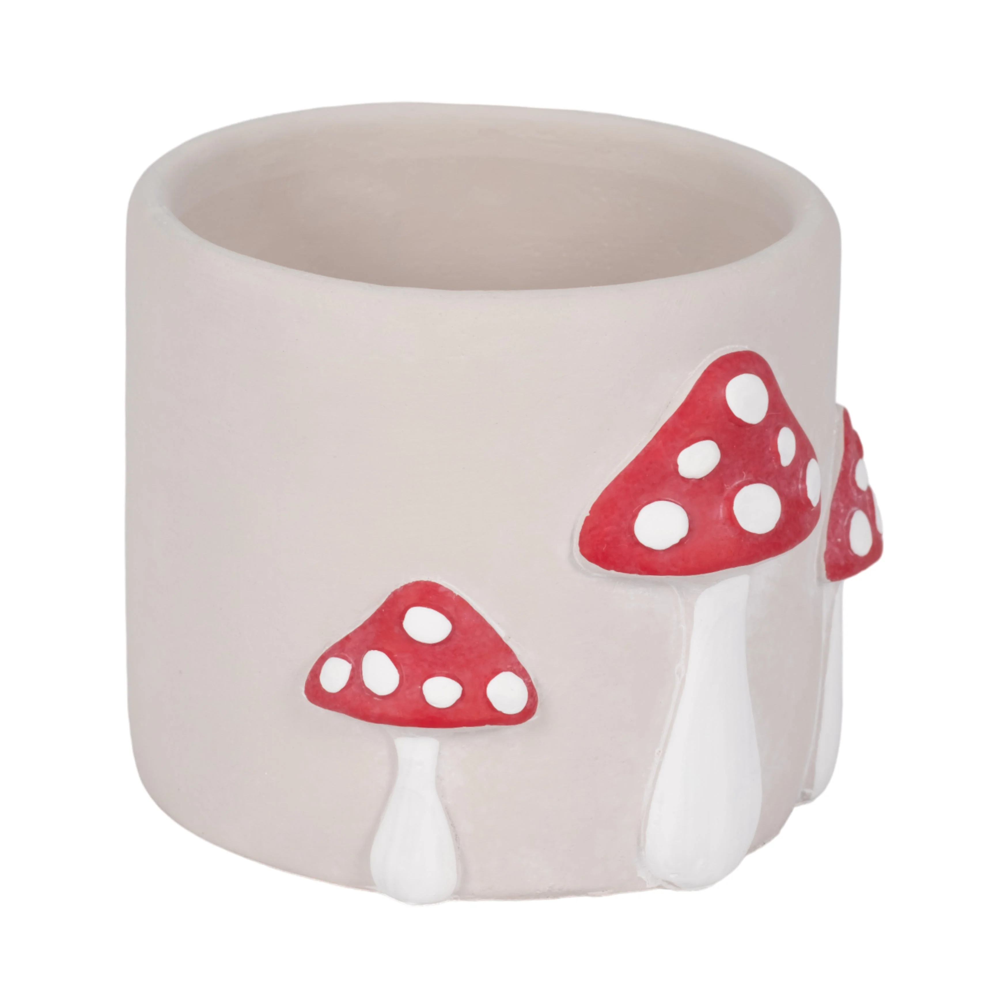 6" Magic Mushroom Applique Planter, Red/white - Image 3