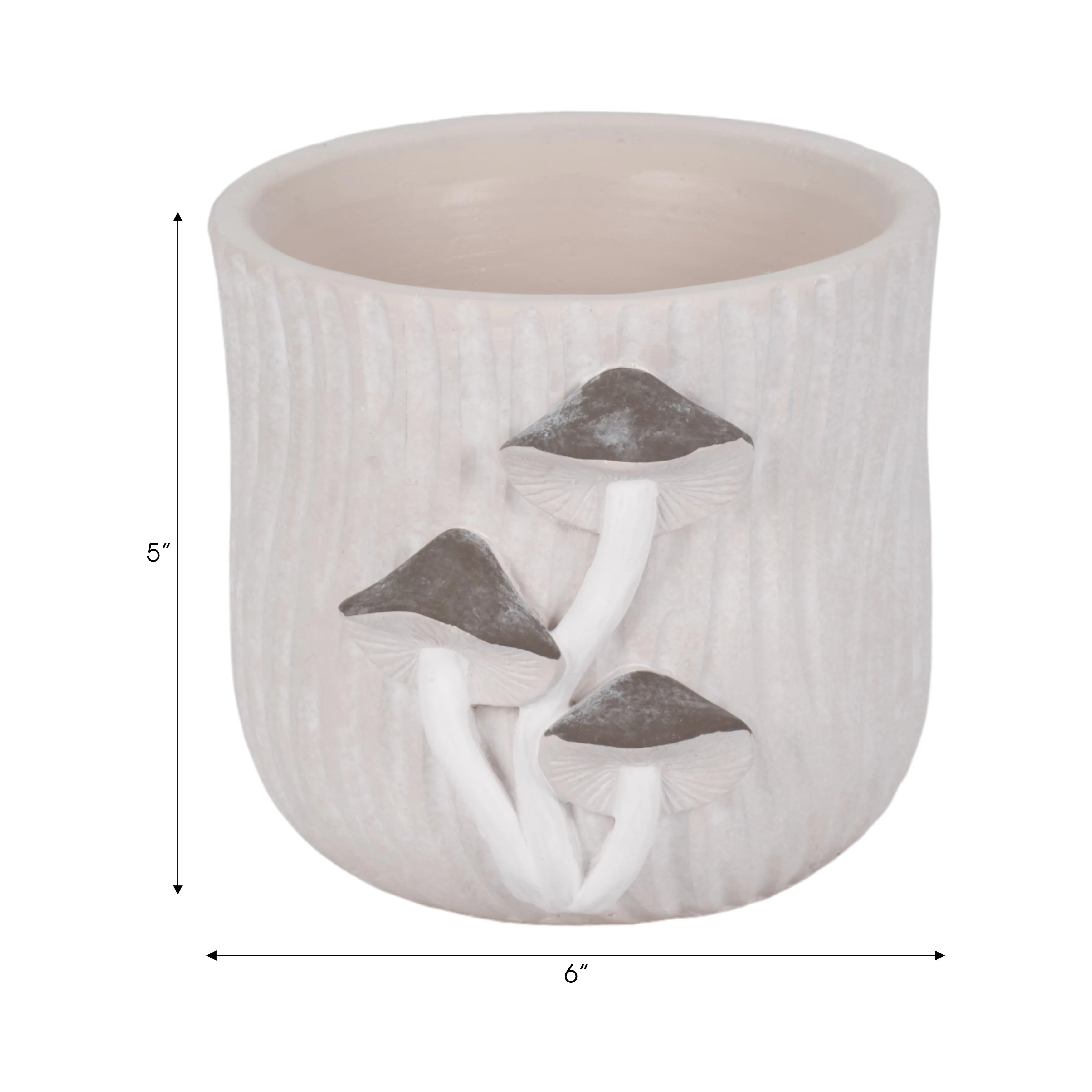 6" Mushroom Applique Planter, Grey - Image 18