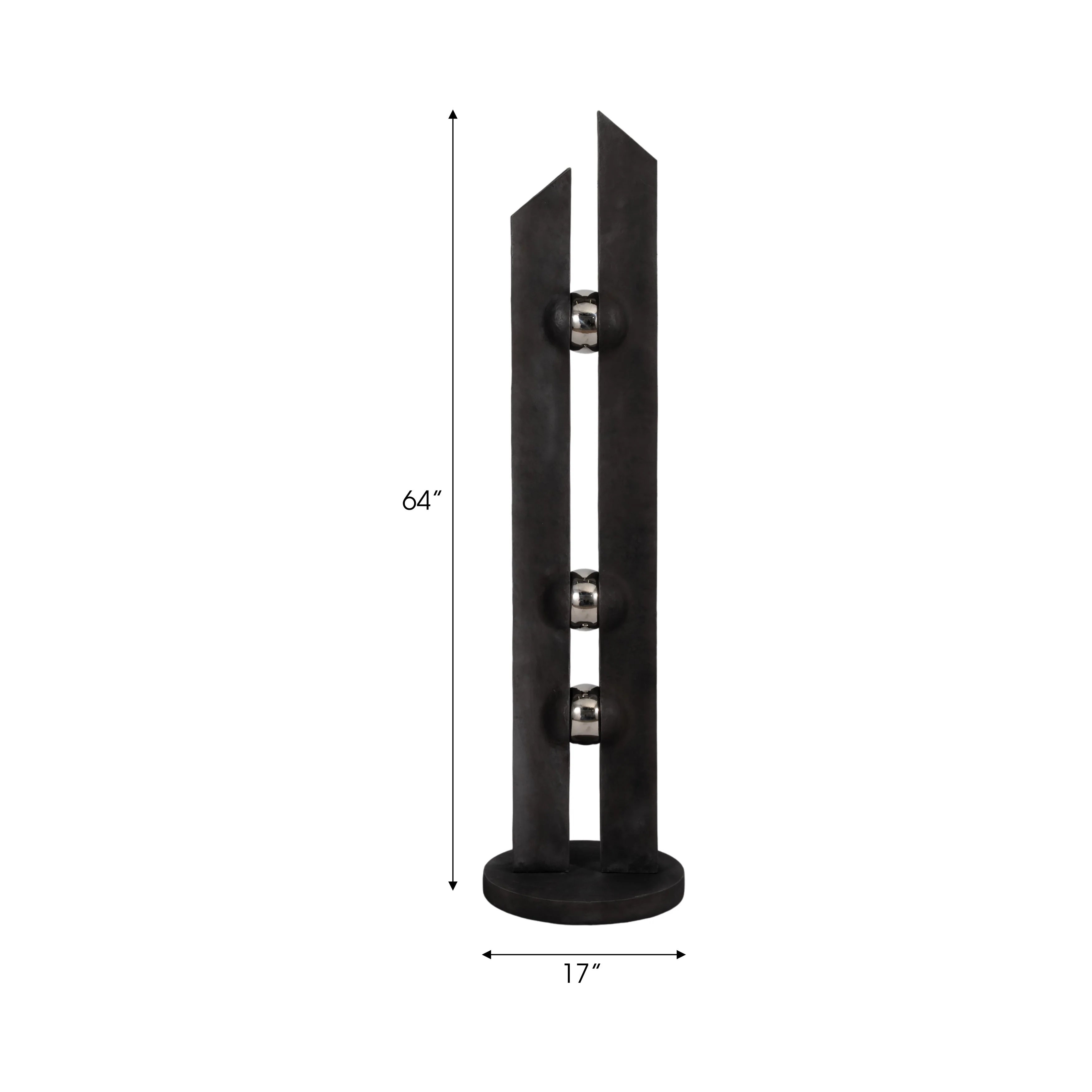 64" Latok Floor Statuary, Black - Image 17