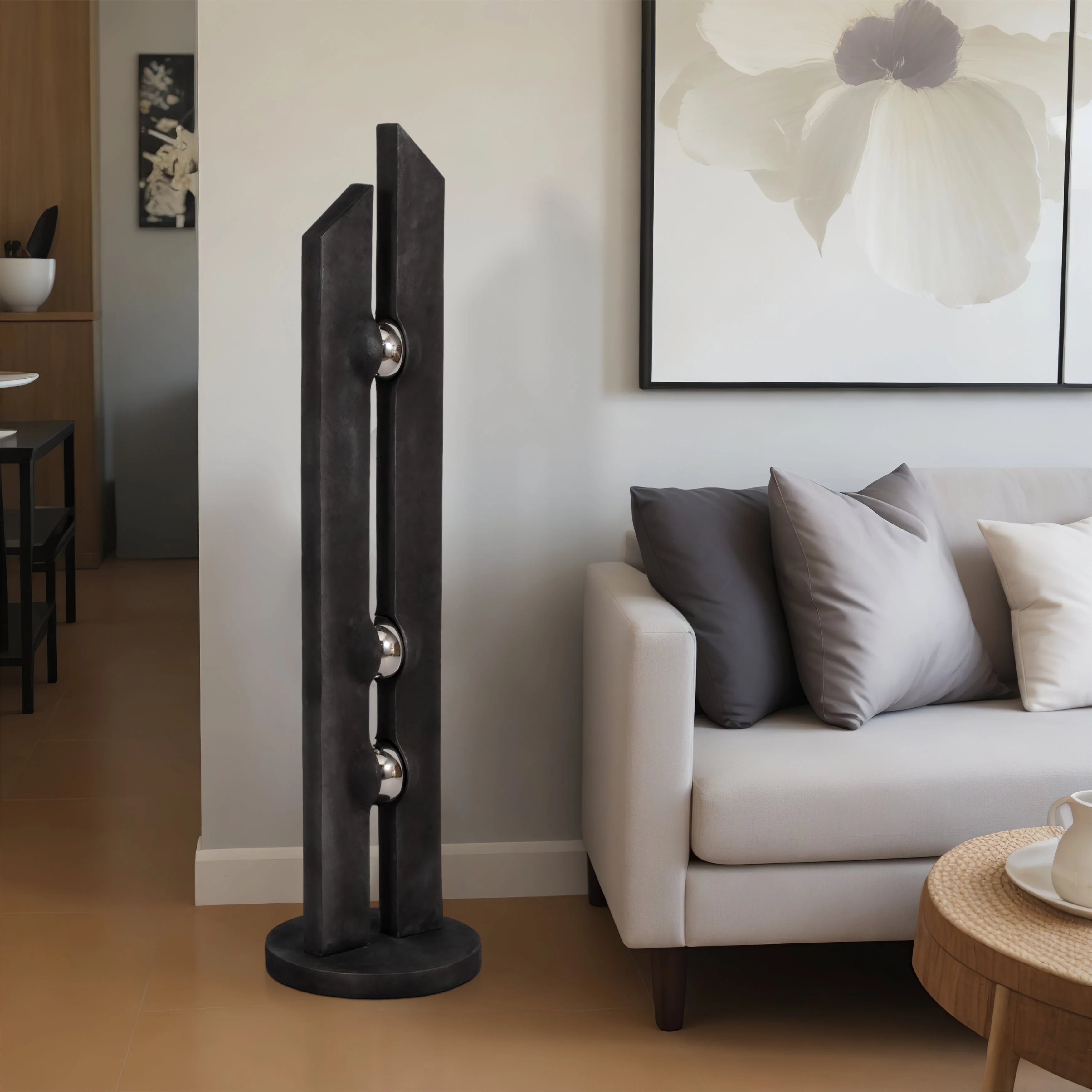 64" Latok Floor Statuary, Black - Image 9