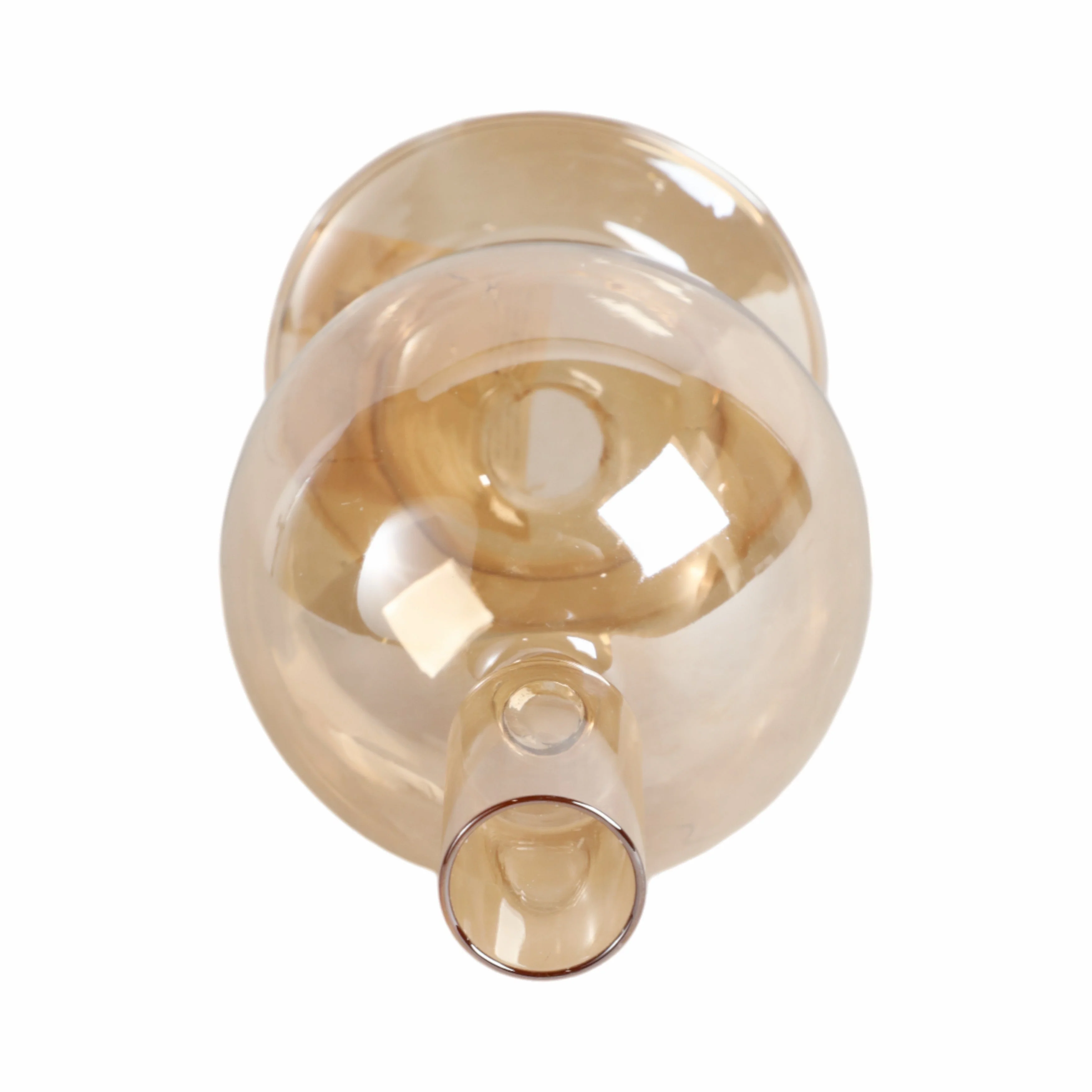 7" Glass Bubble Taper Candle Holder, Gold Luster - Image 5