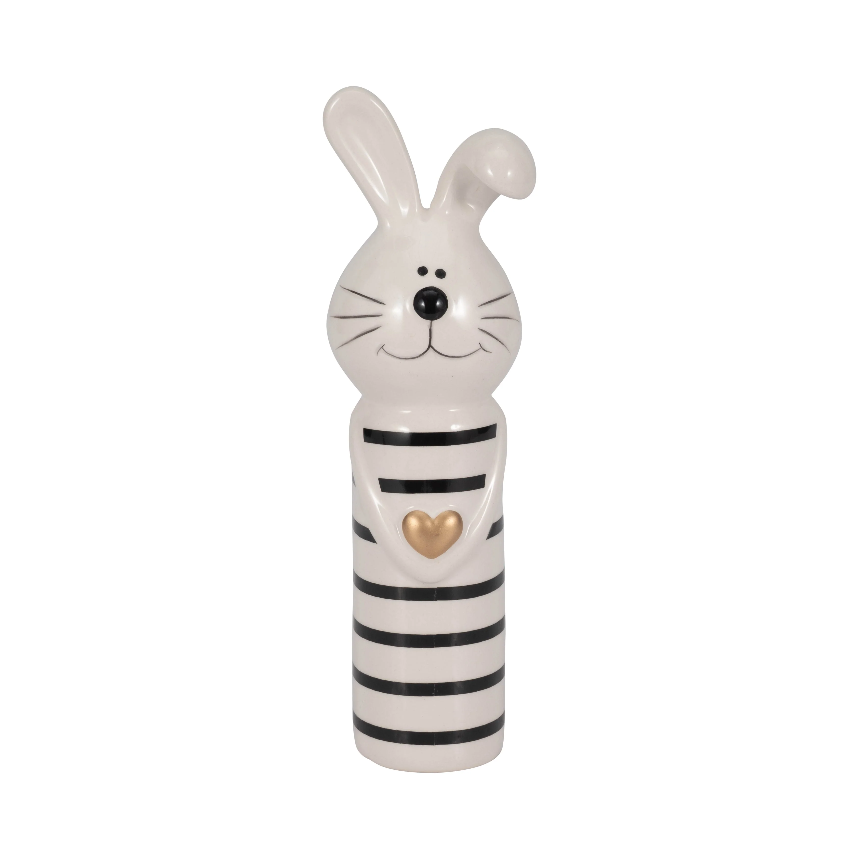 7" Lines Bunny With Gold Heart, White/black - Image 12
