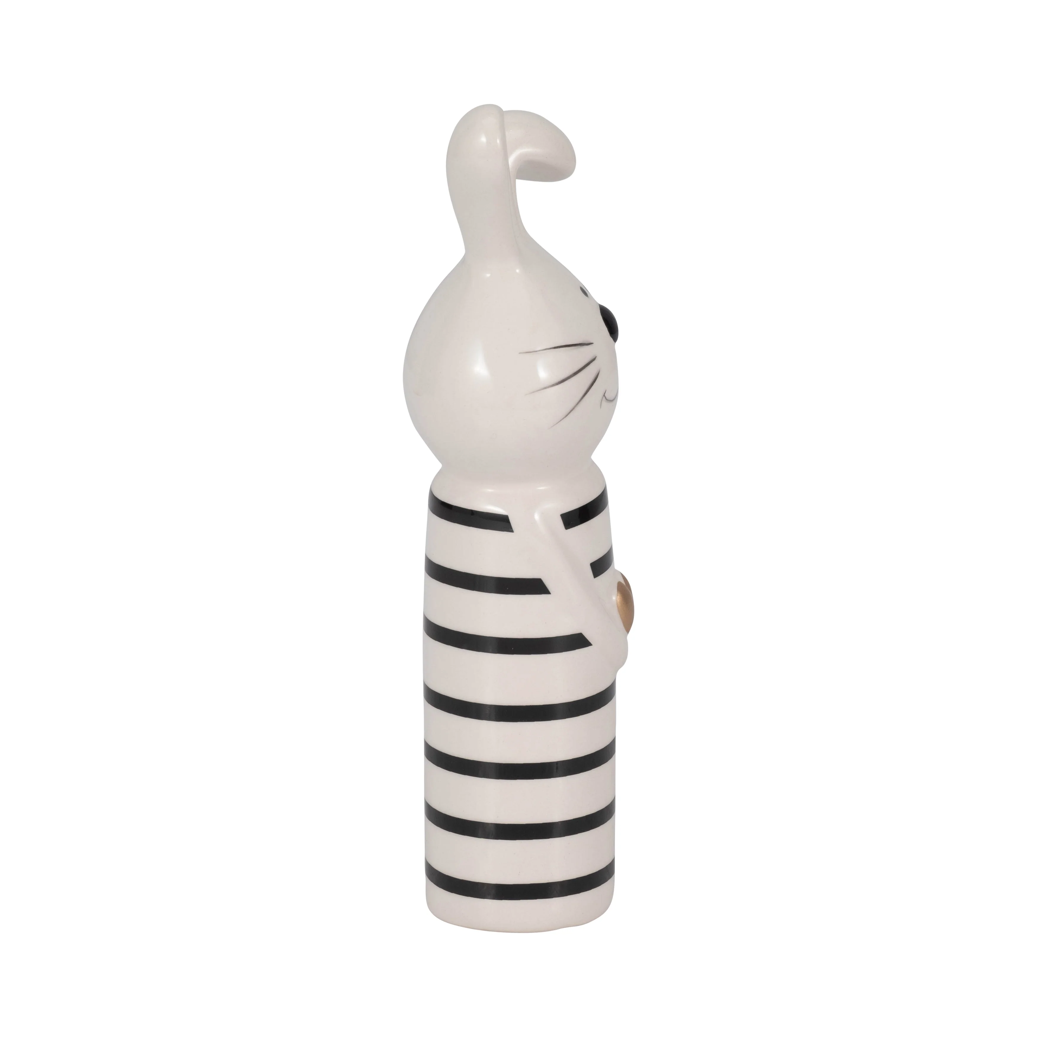 7" Lines Bunny With Gold Heart, White/black - Image 14