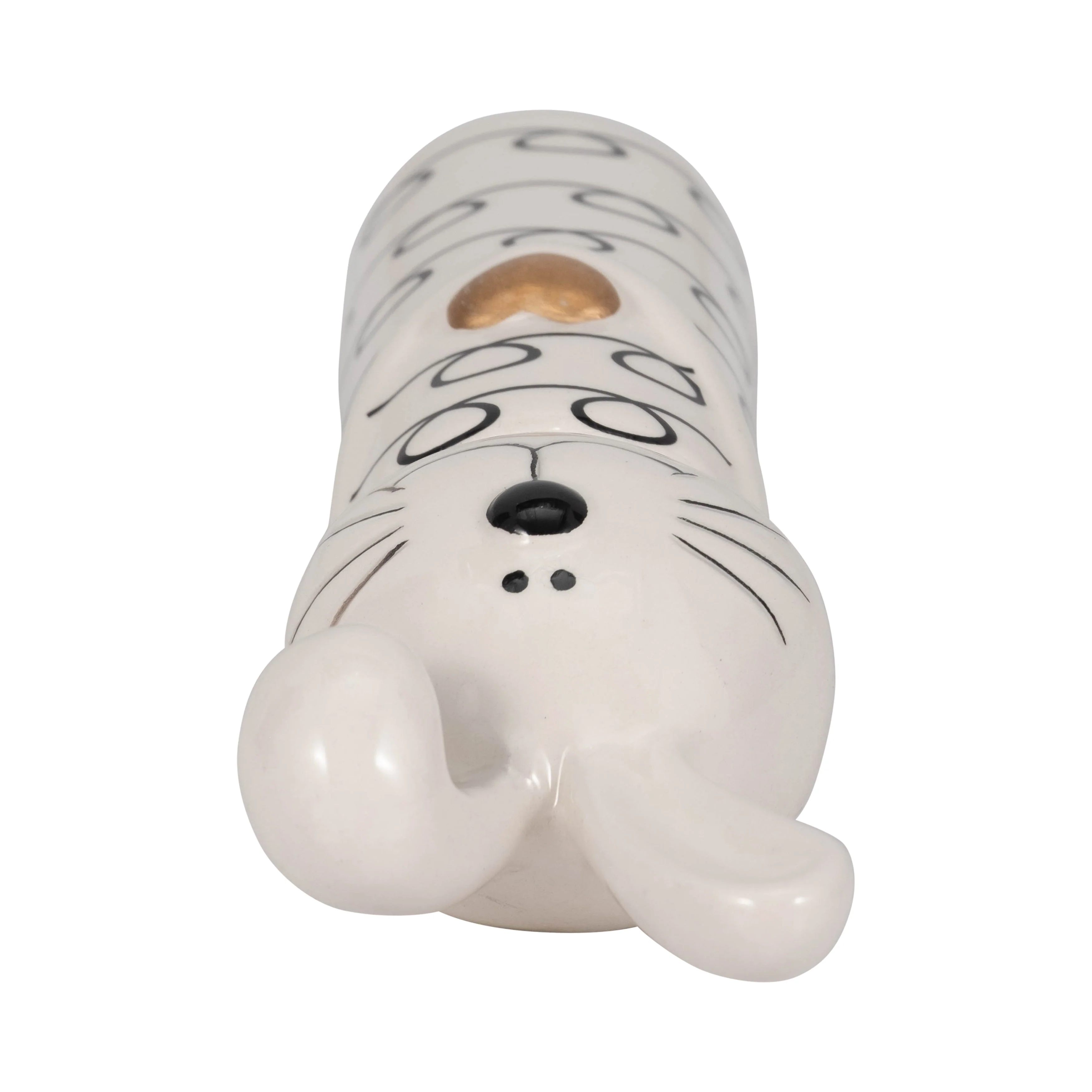 7" Squiggly Bunny With Gold Heart, White/black - Image 17