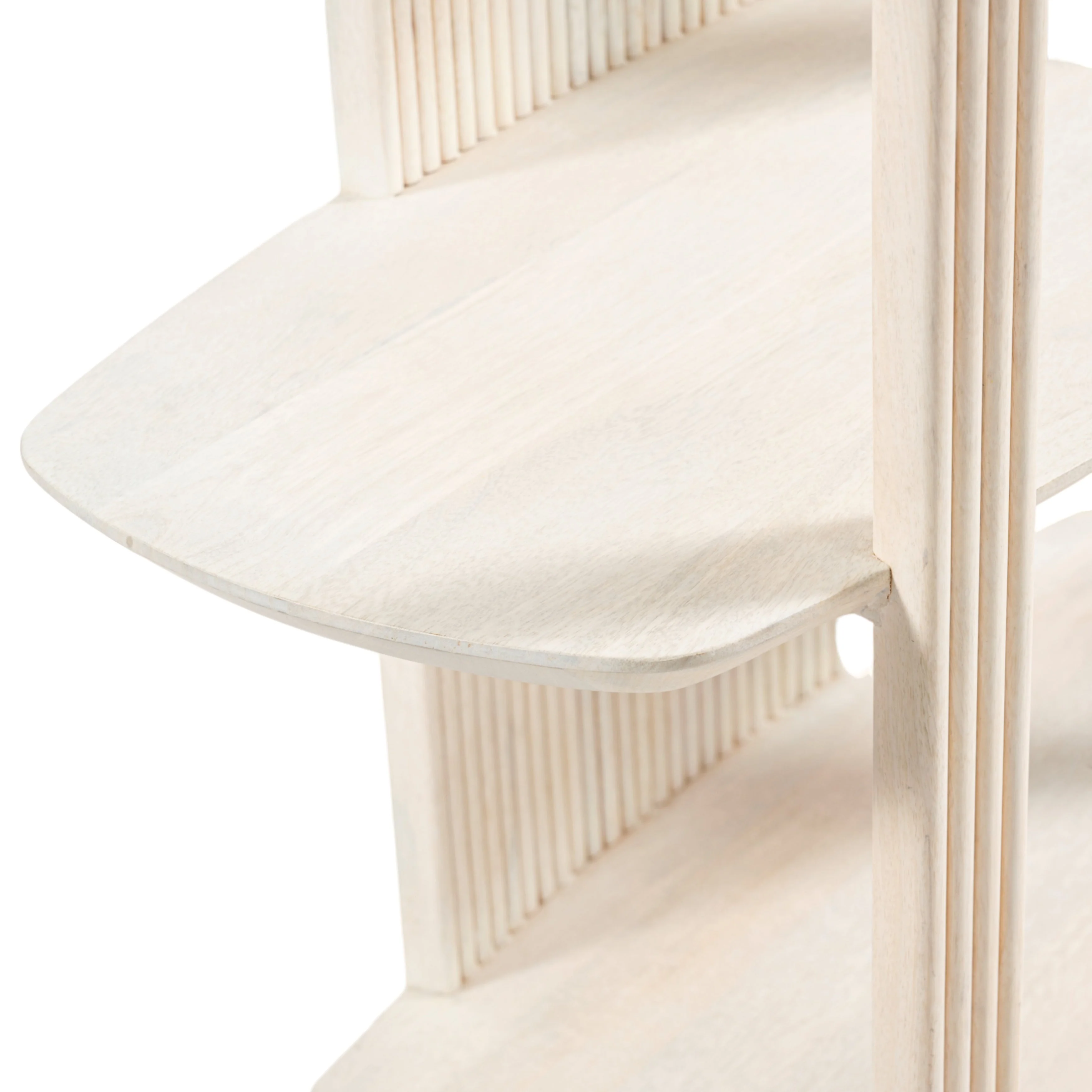 71" Catalina Fluted Wood Etagere, Cream - Image 4