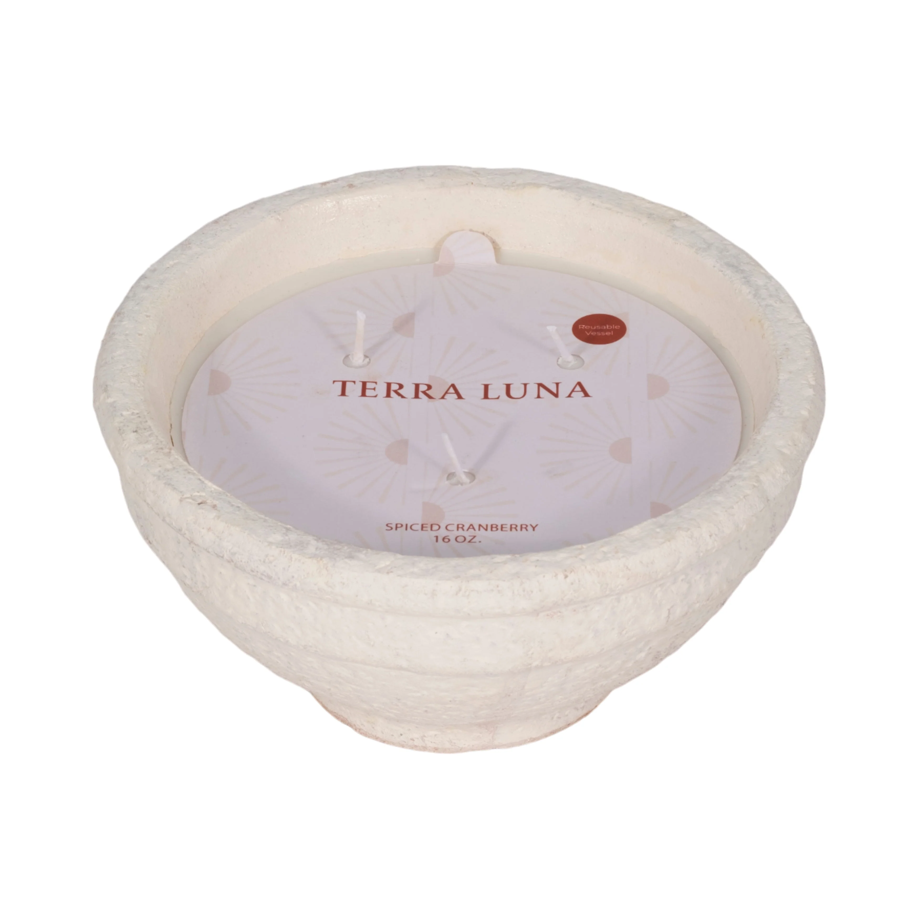 8" 16 Oz Spiced Cranberry Bowl Candle, White - Image 4