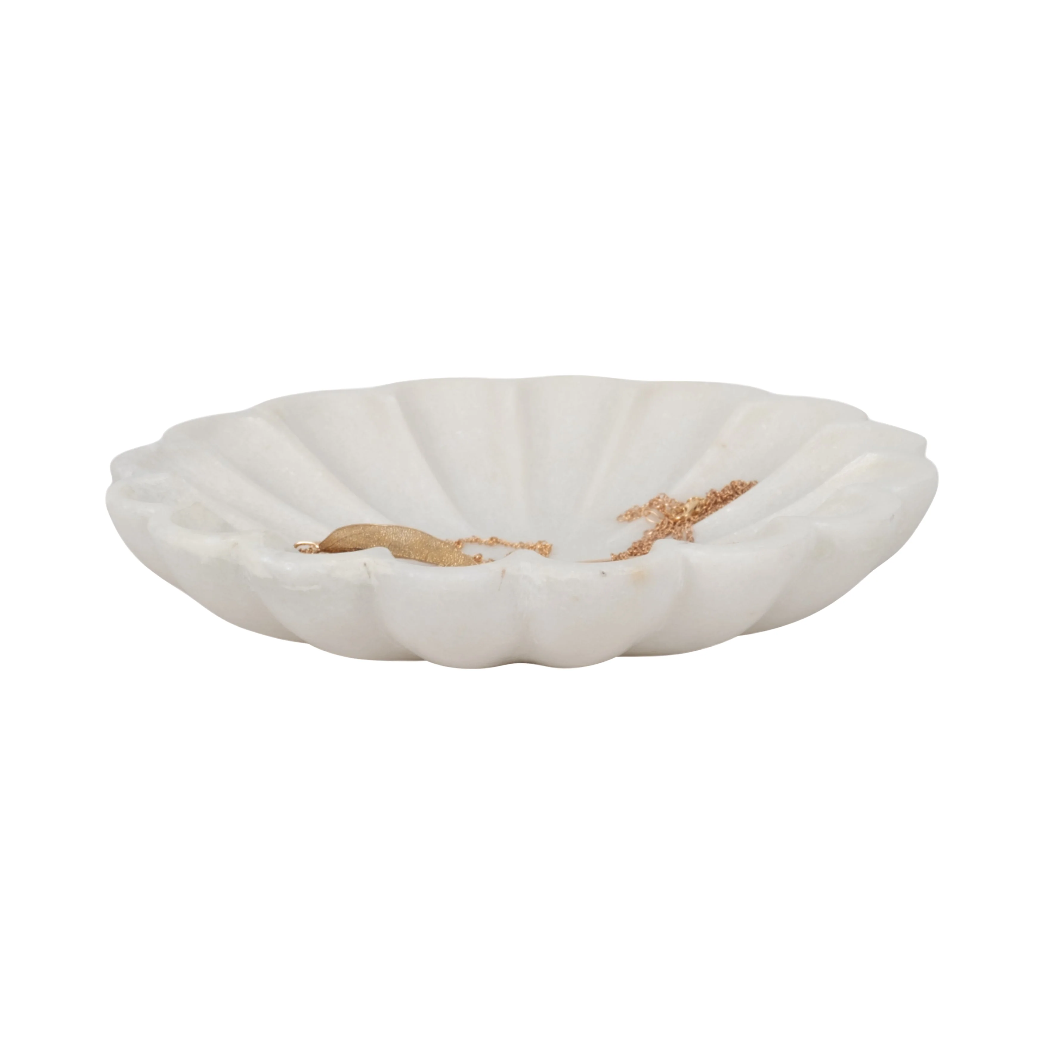 8" Hadara Marble Flower Tray, Tan - Image 2