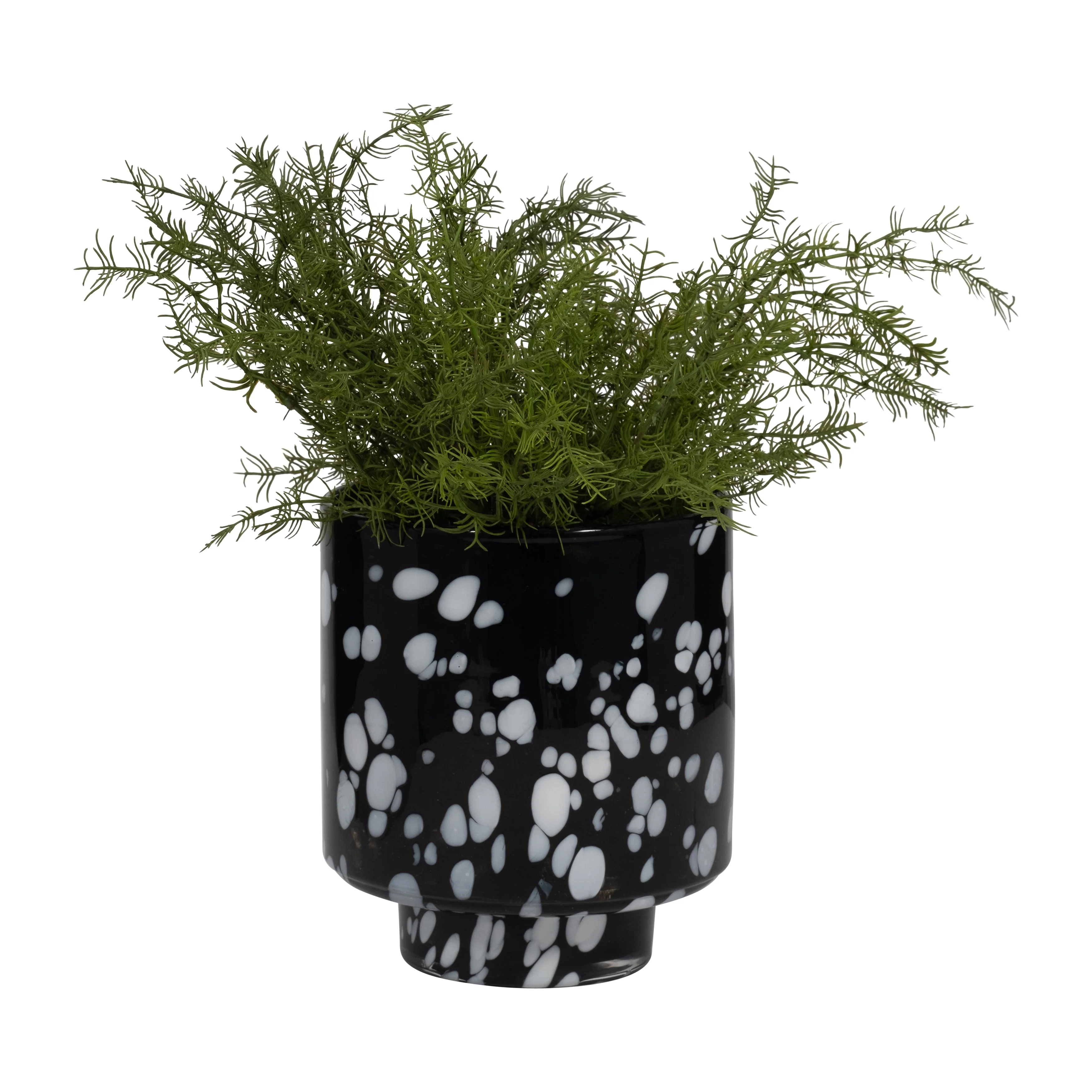 8" Hennie Small Black & White Glass Vase - Image 2