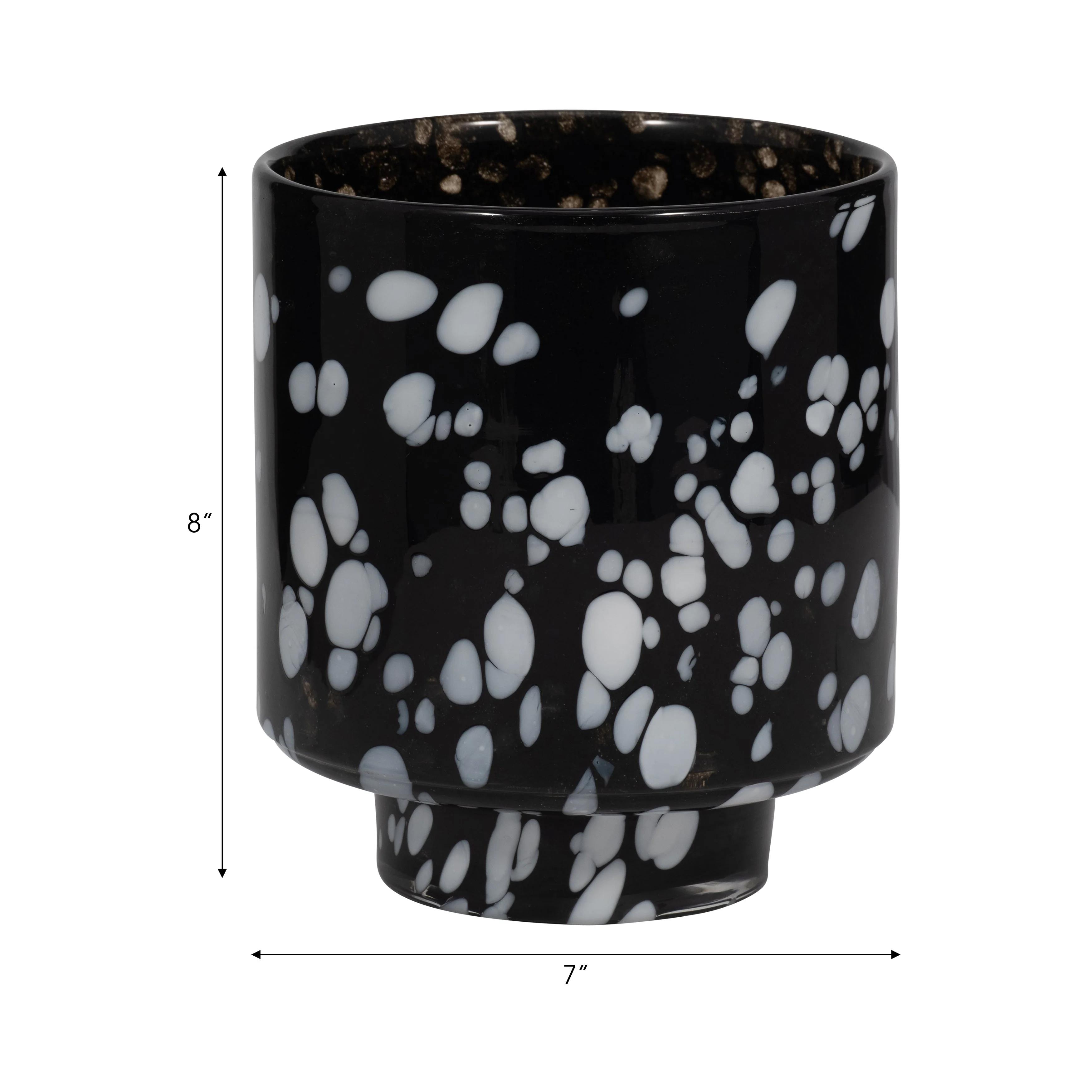 8" Hennie Small Black & White Glass Vase - Image 7