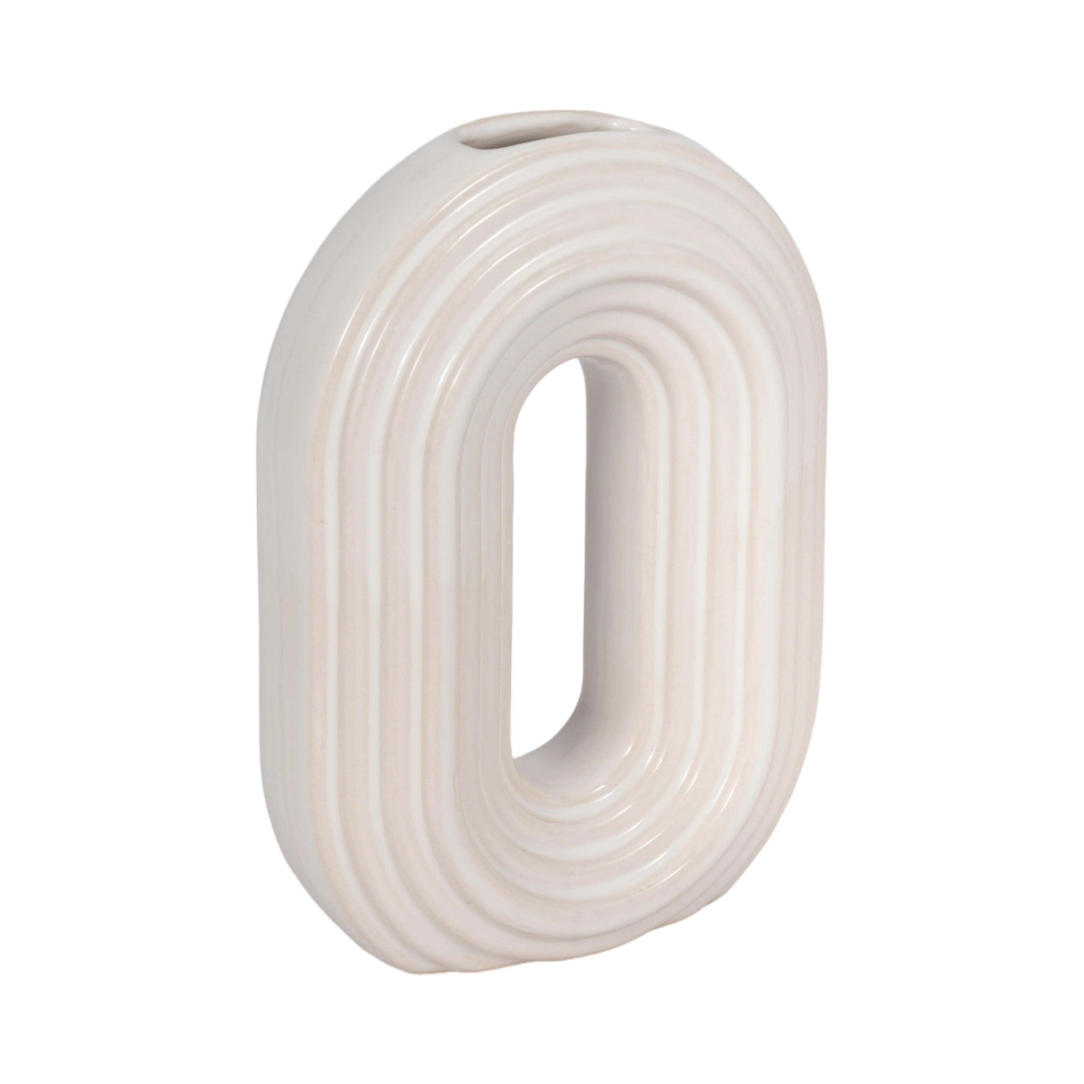 8" Oval Arch Vase, Ivory - Image 11