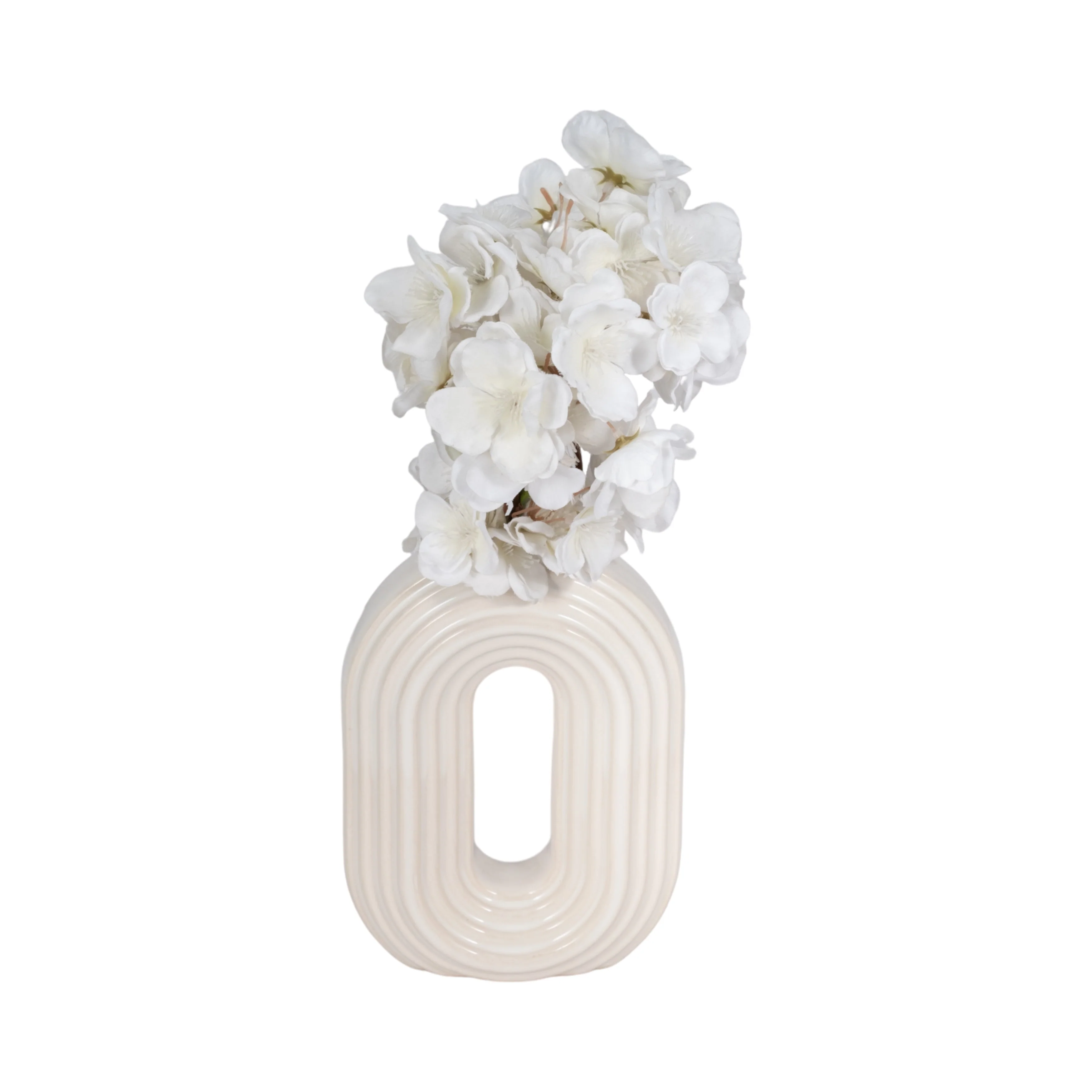8" Oval Arch Vase, Ivory - Image 2