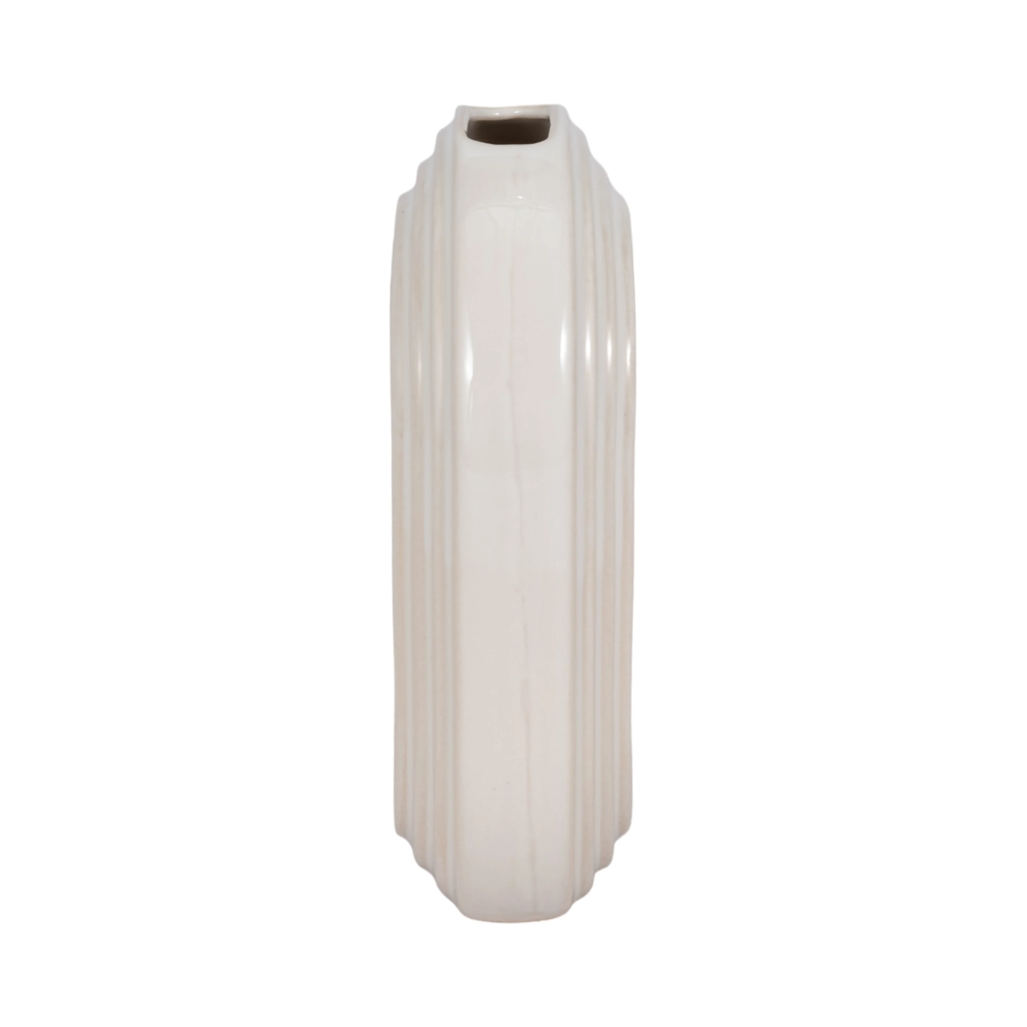 8" Oval Arch Vase, Ivory - Image 4