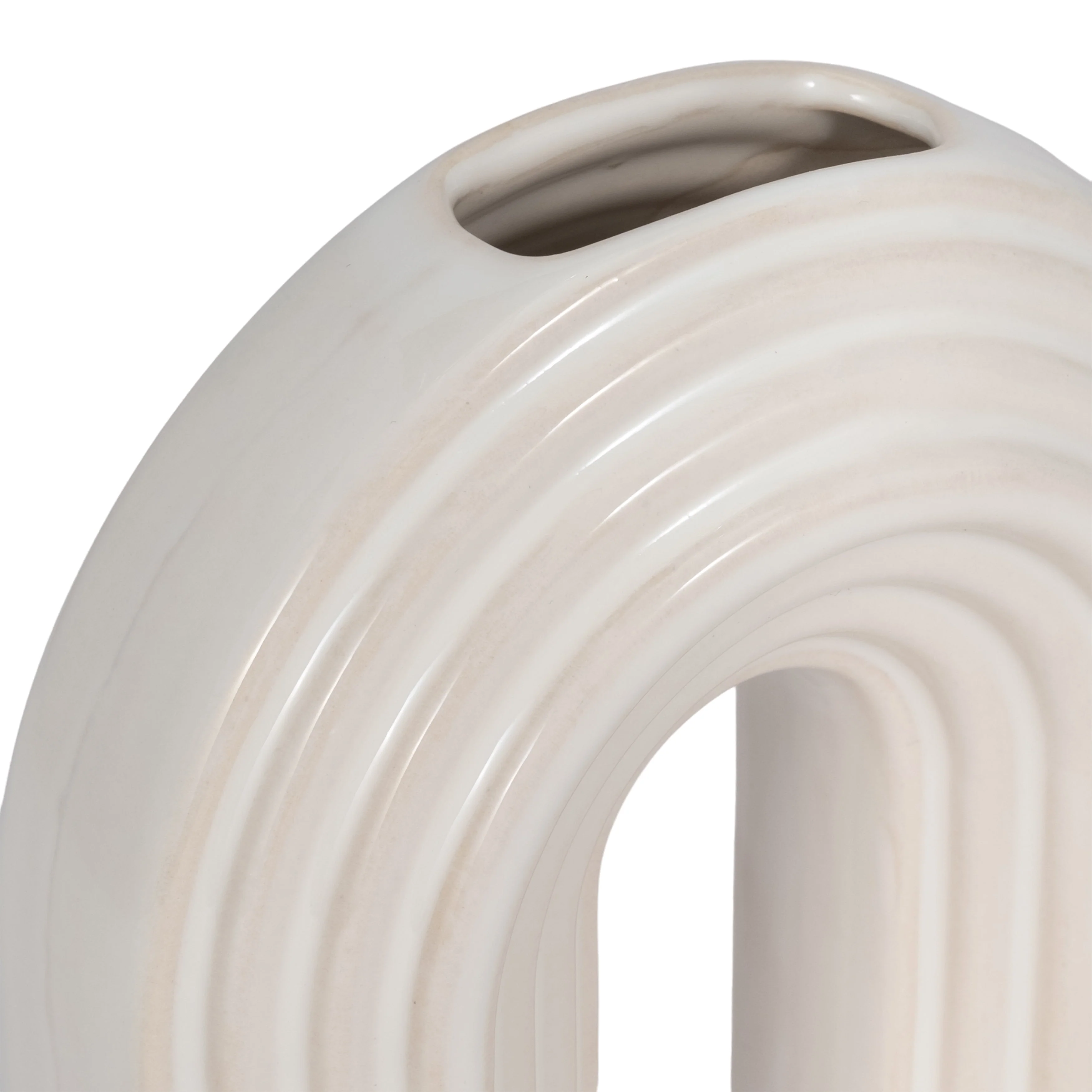 8" Oval Arch Vase, Ivory - Image 5