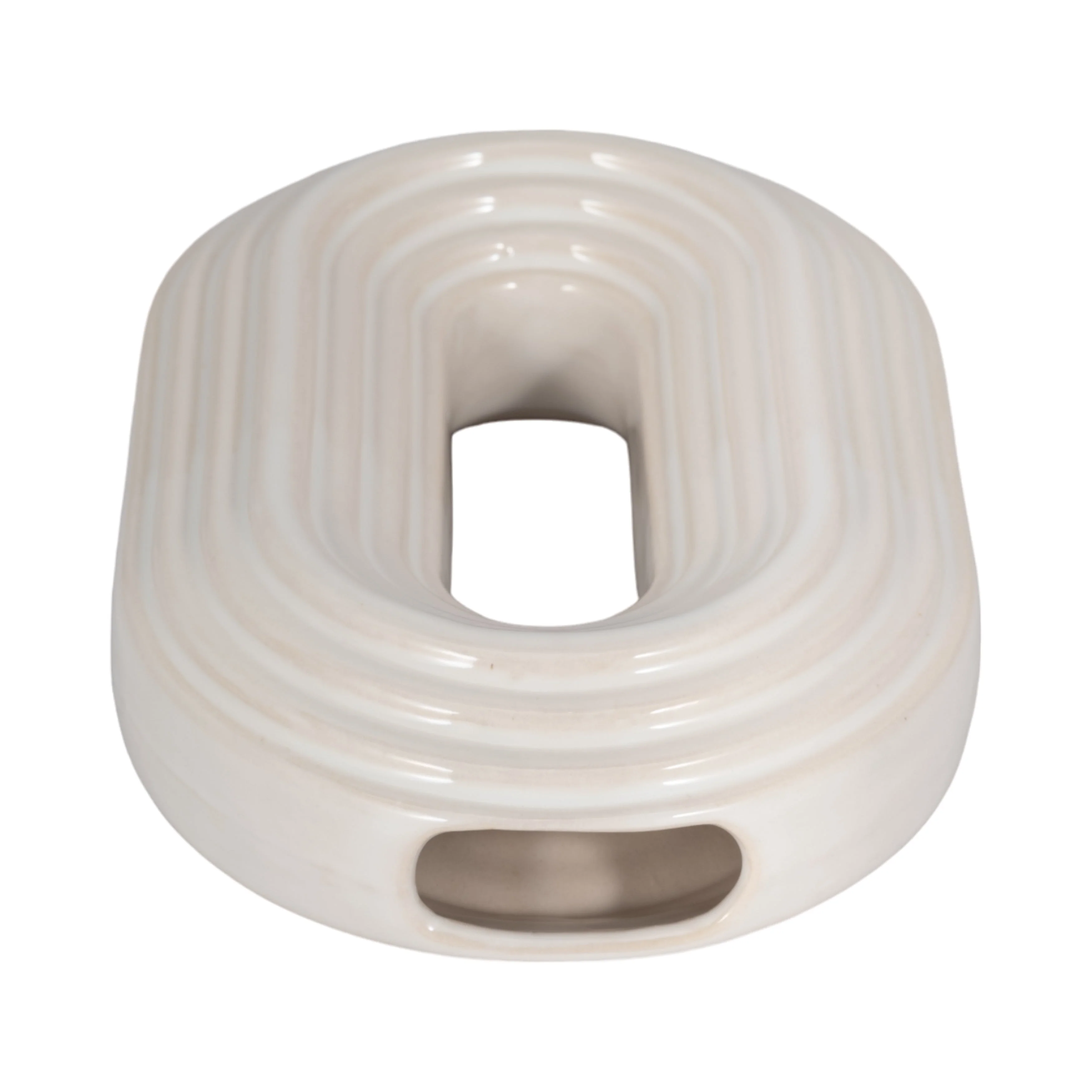 8" Oval Arch Vase, Ivory - Image 6
